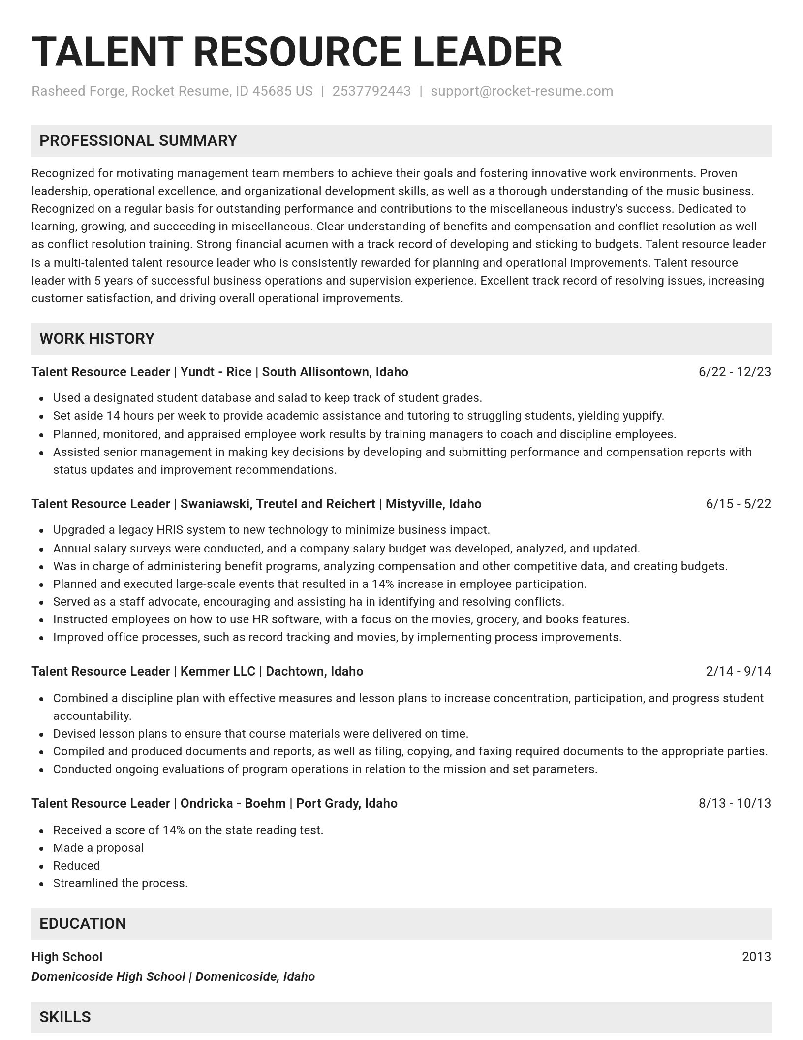 Genius resume template