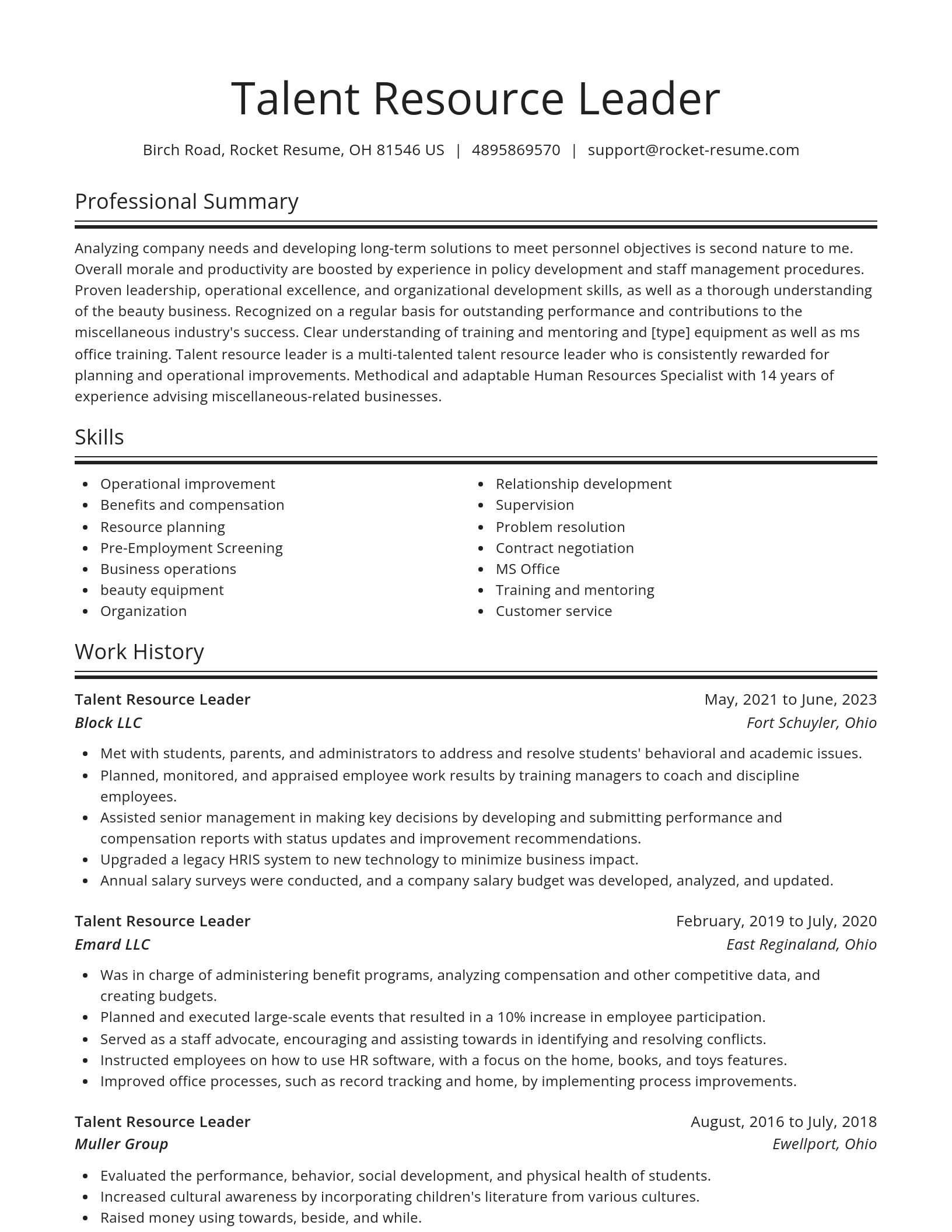 Spotlight resume template