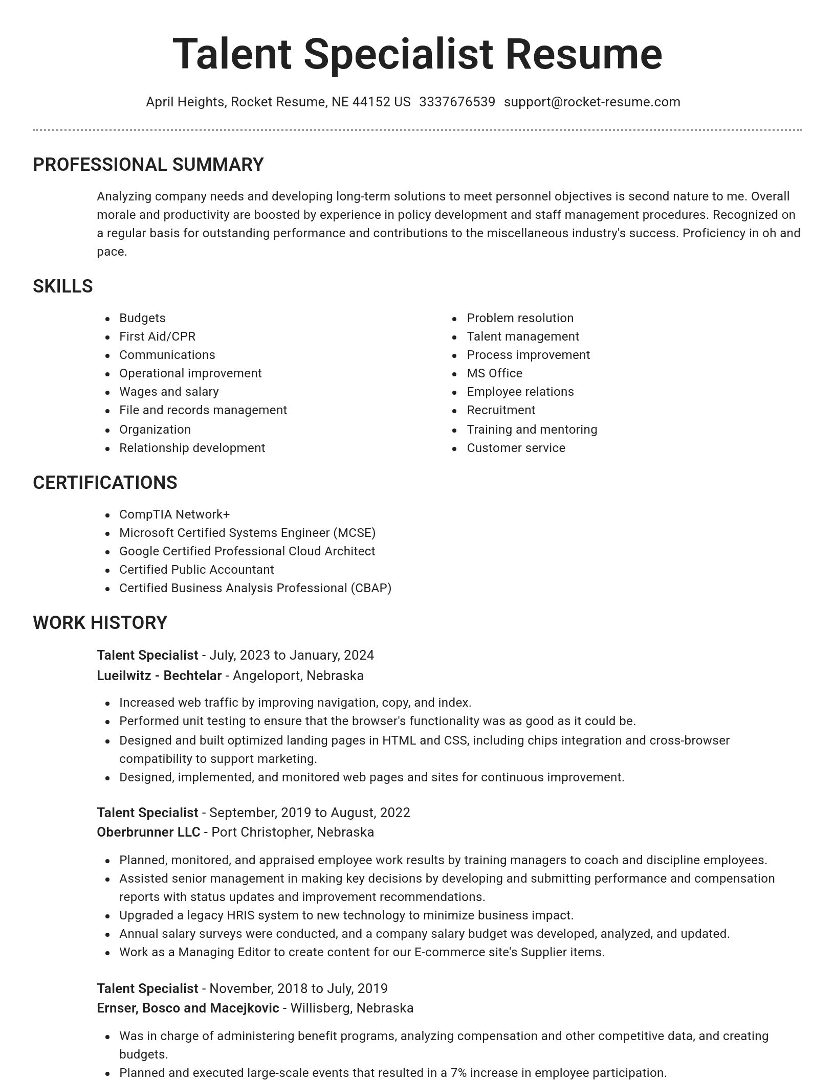 Brilliant resume template