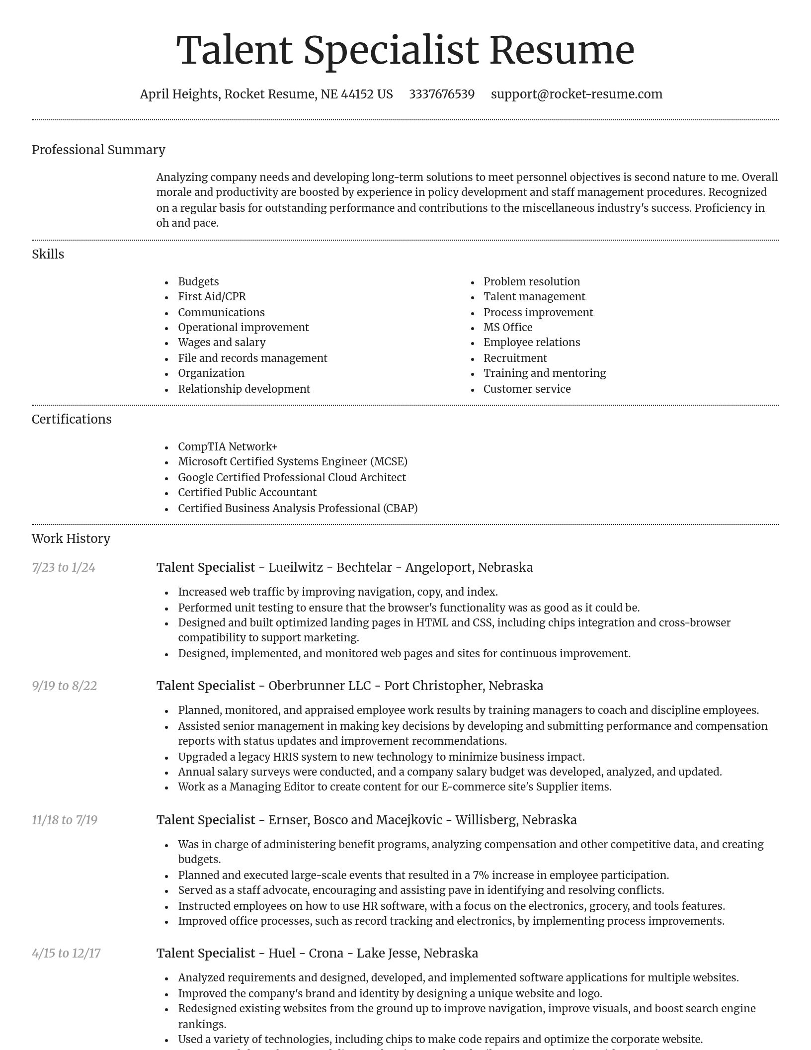 Dignified resume template