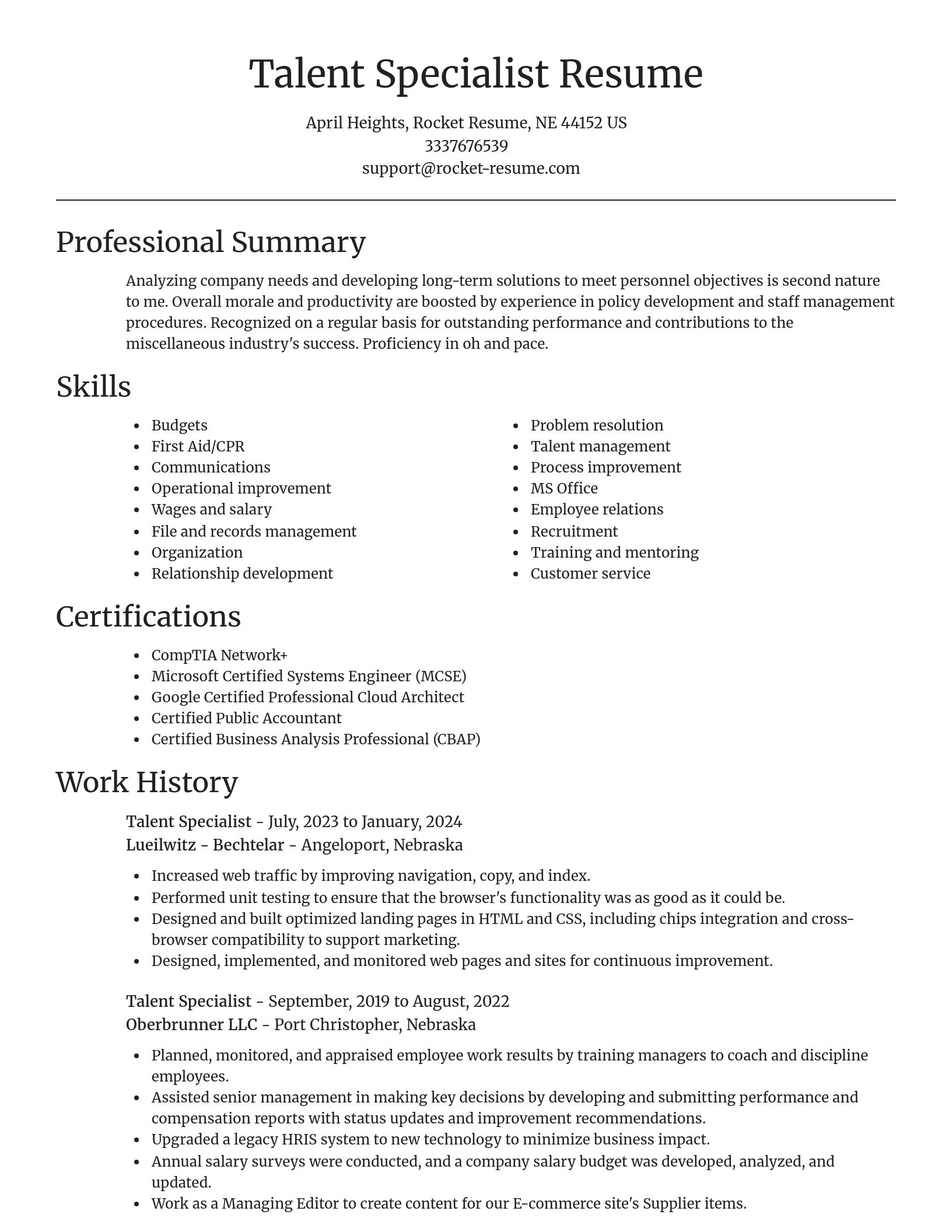 Focal Point resume template