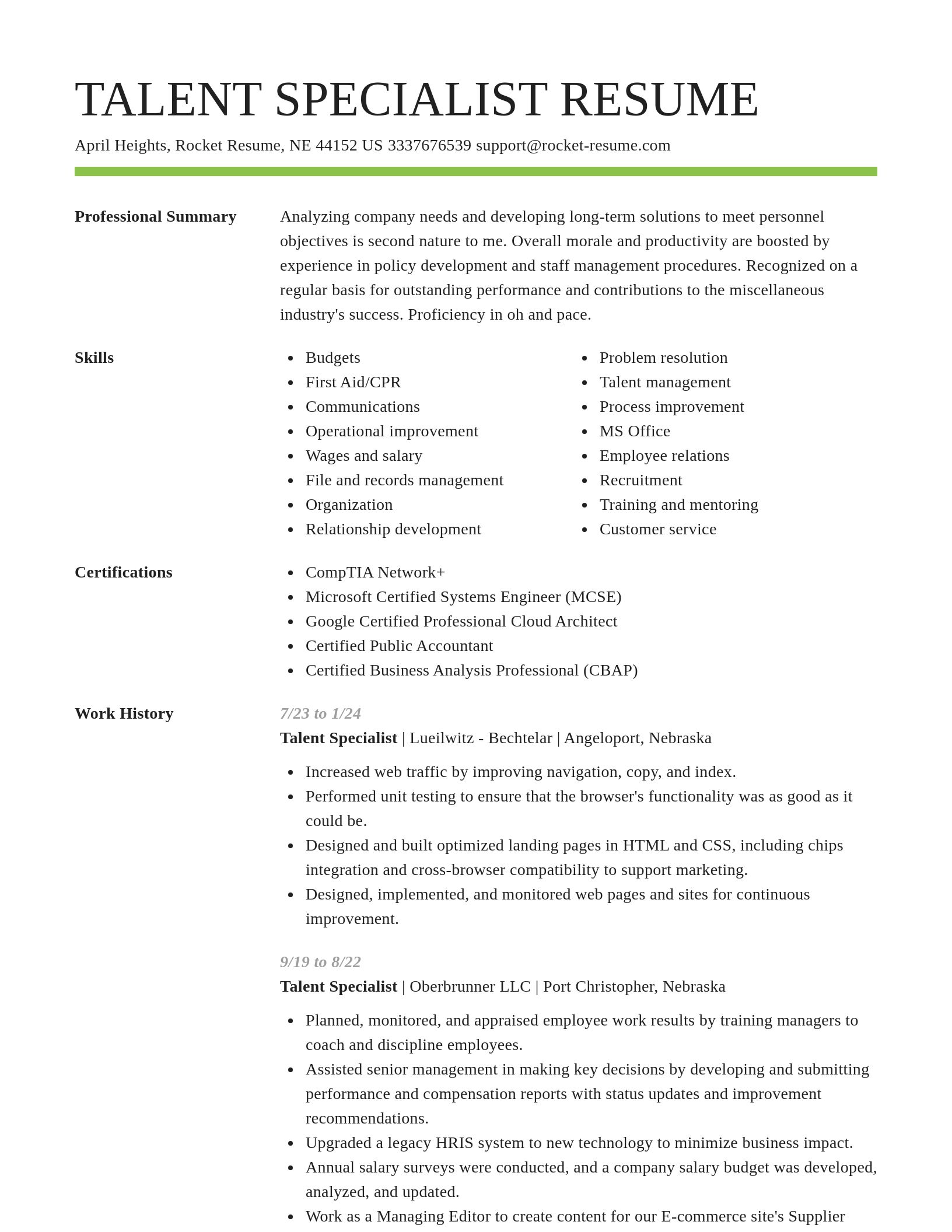 Smart resume template