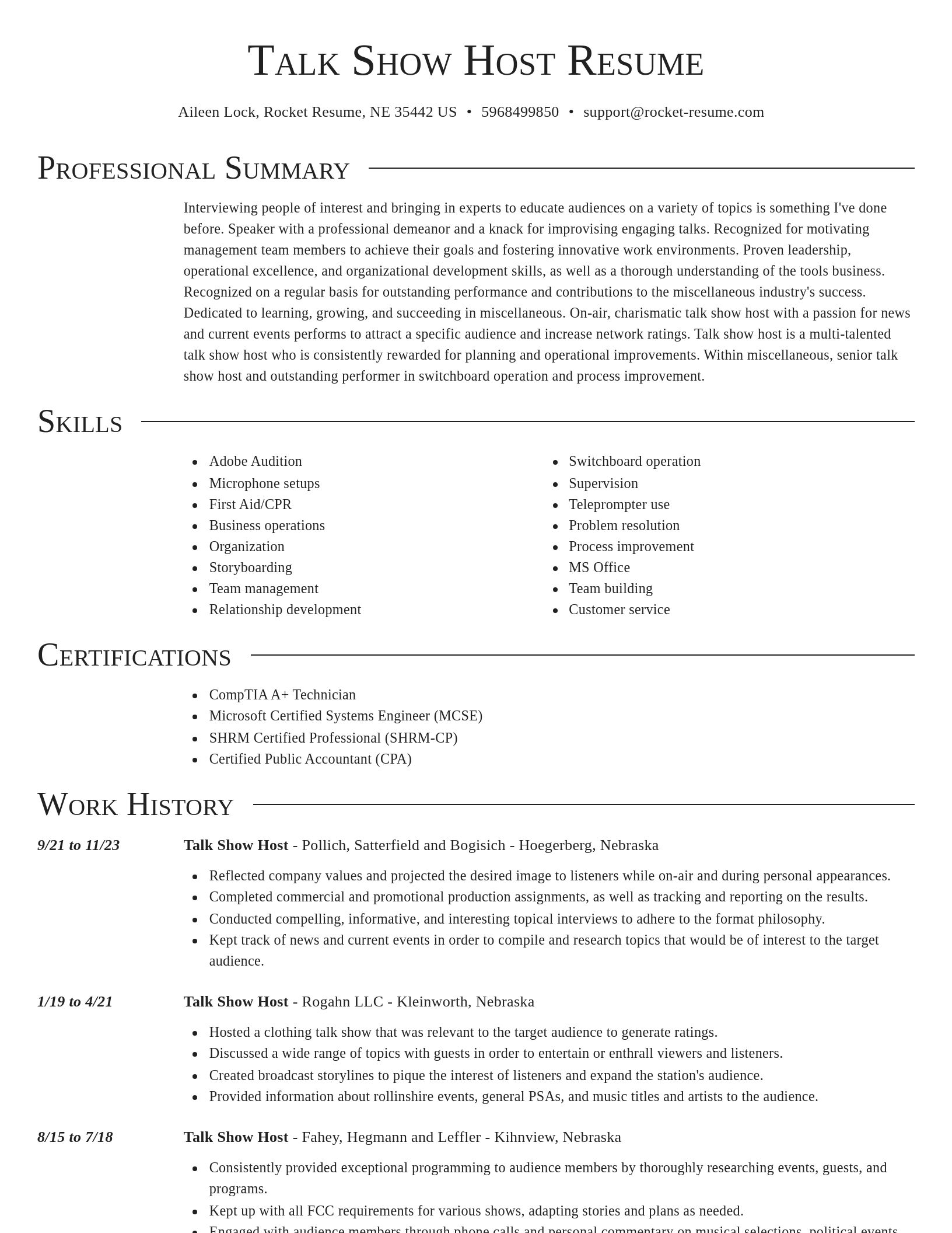 Director resume template