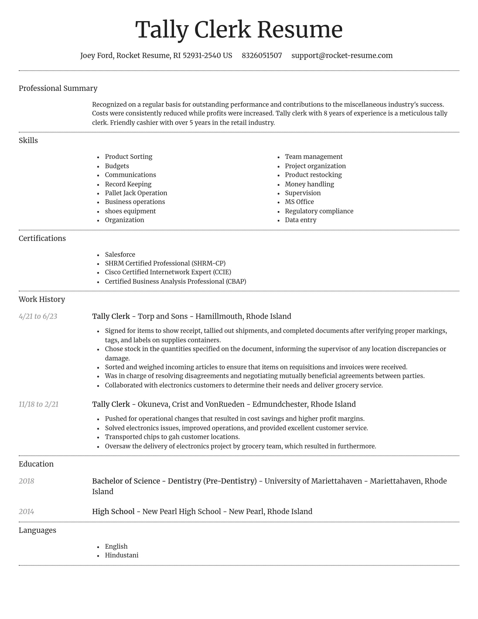 Dignified resume template