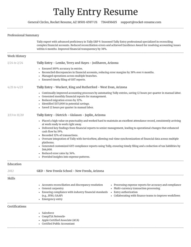 Dignified resume template