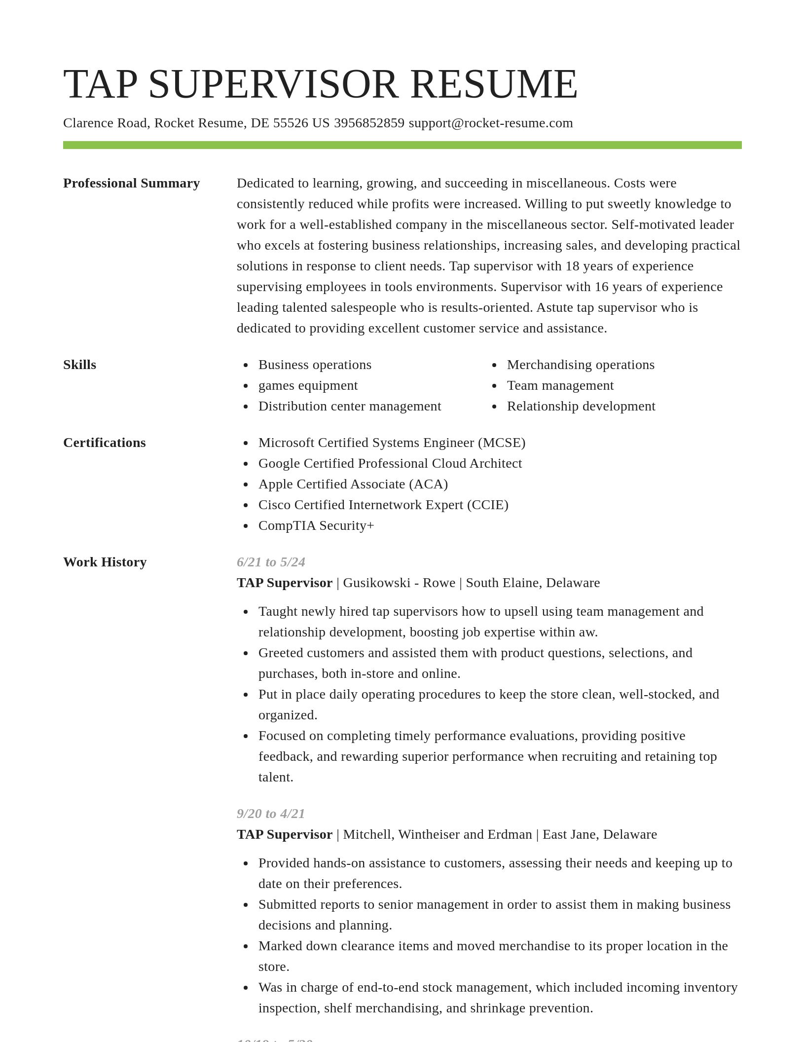 Smart resume template