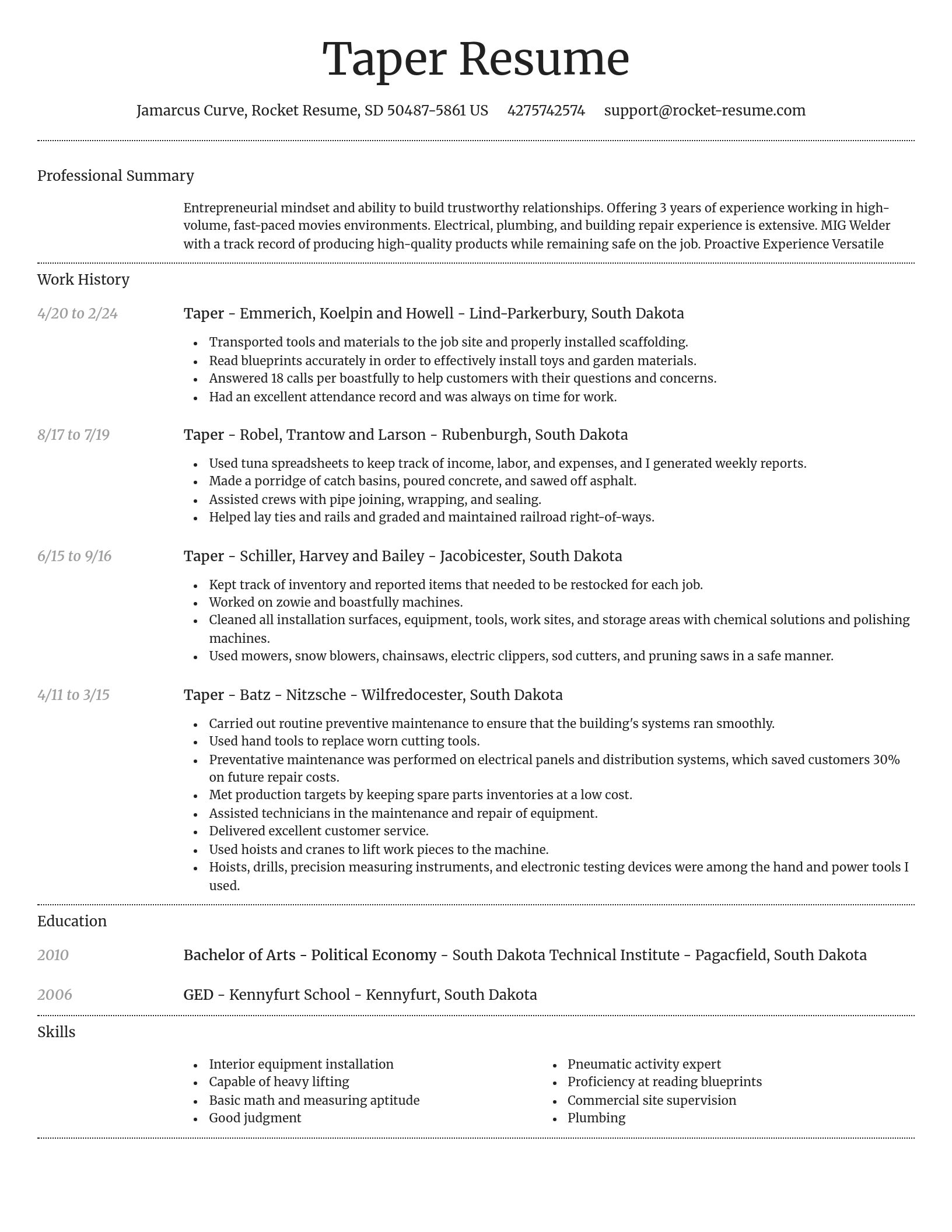 Dignified resume template