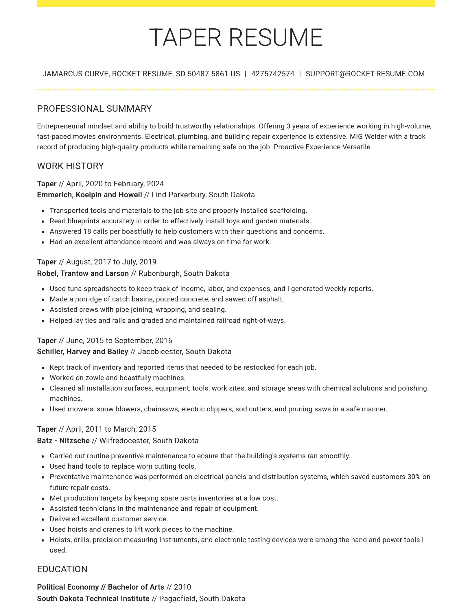Grand resume template