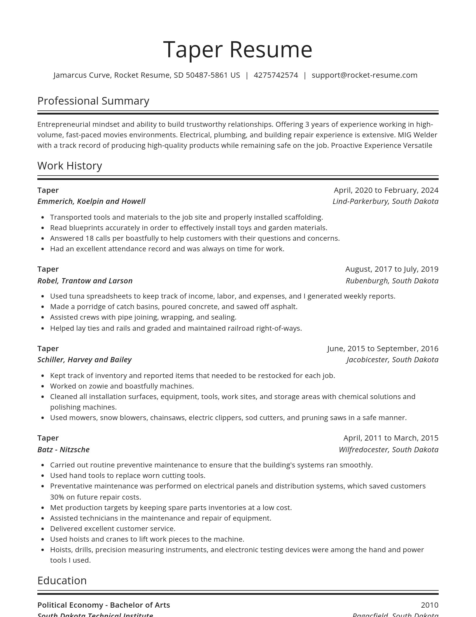 Spotlight resume template