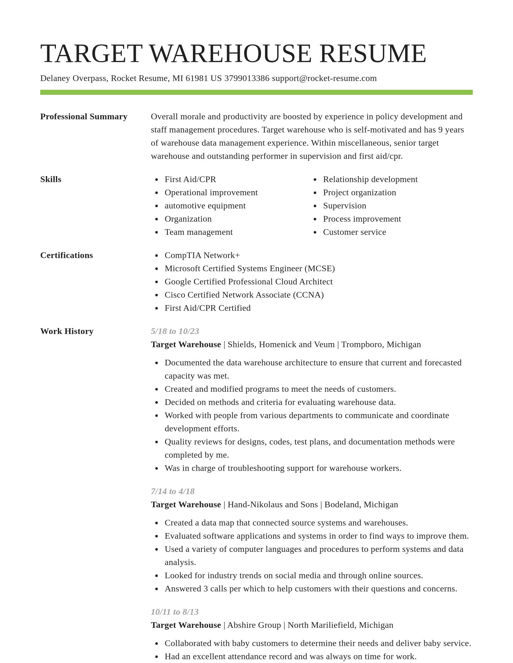 Smart resume template