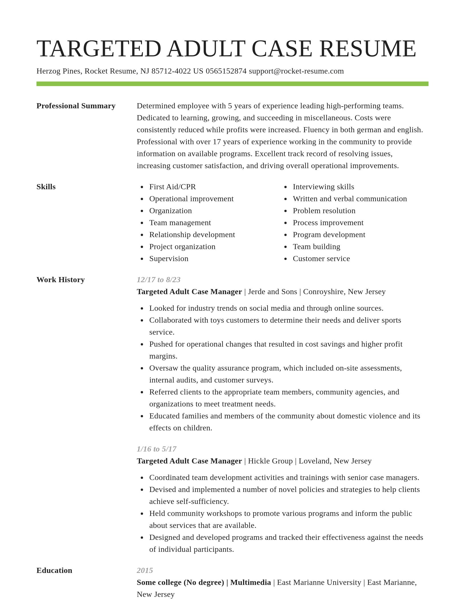 Smart resume template
