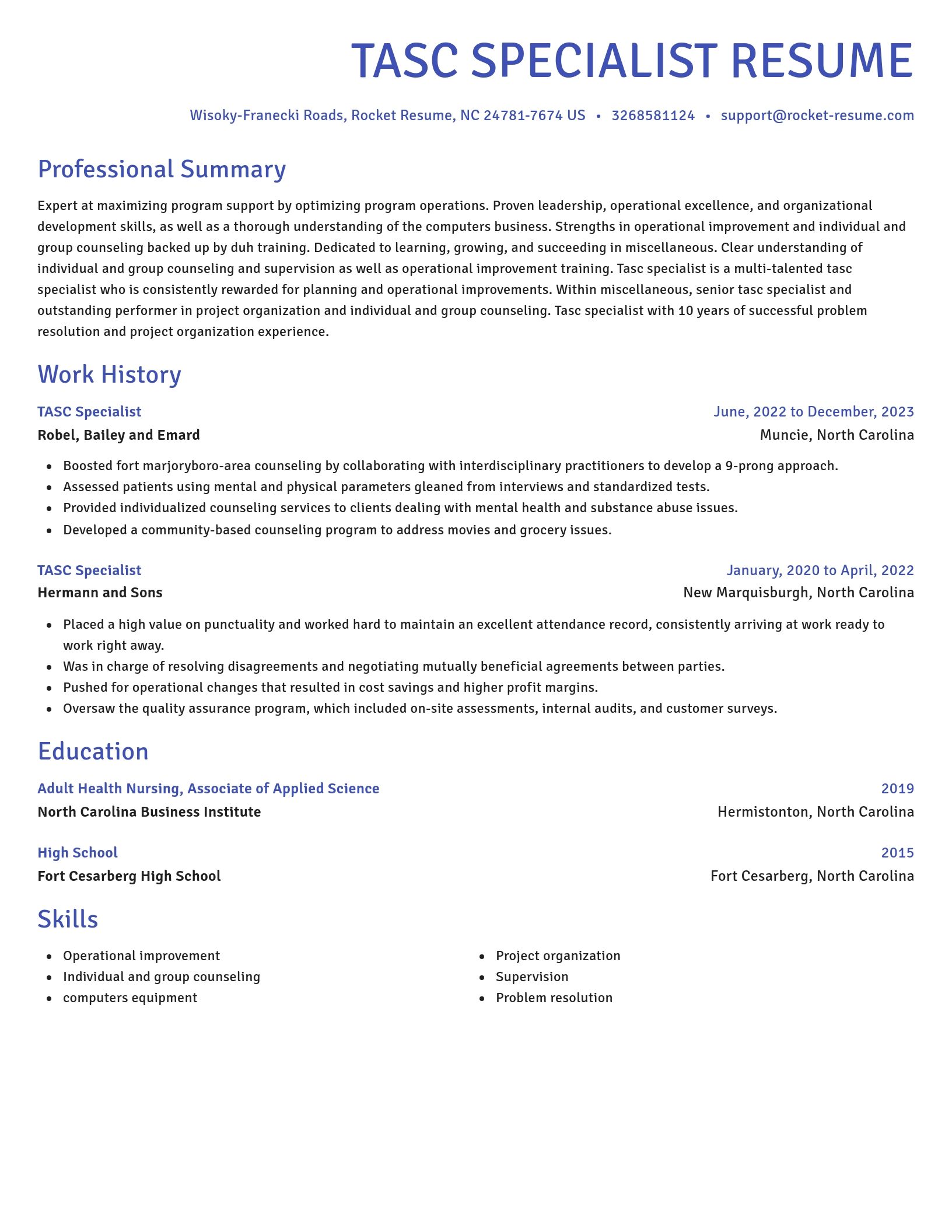 Novel resume template