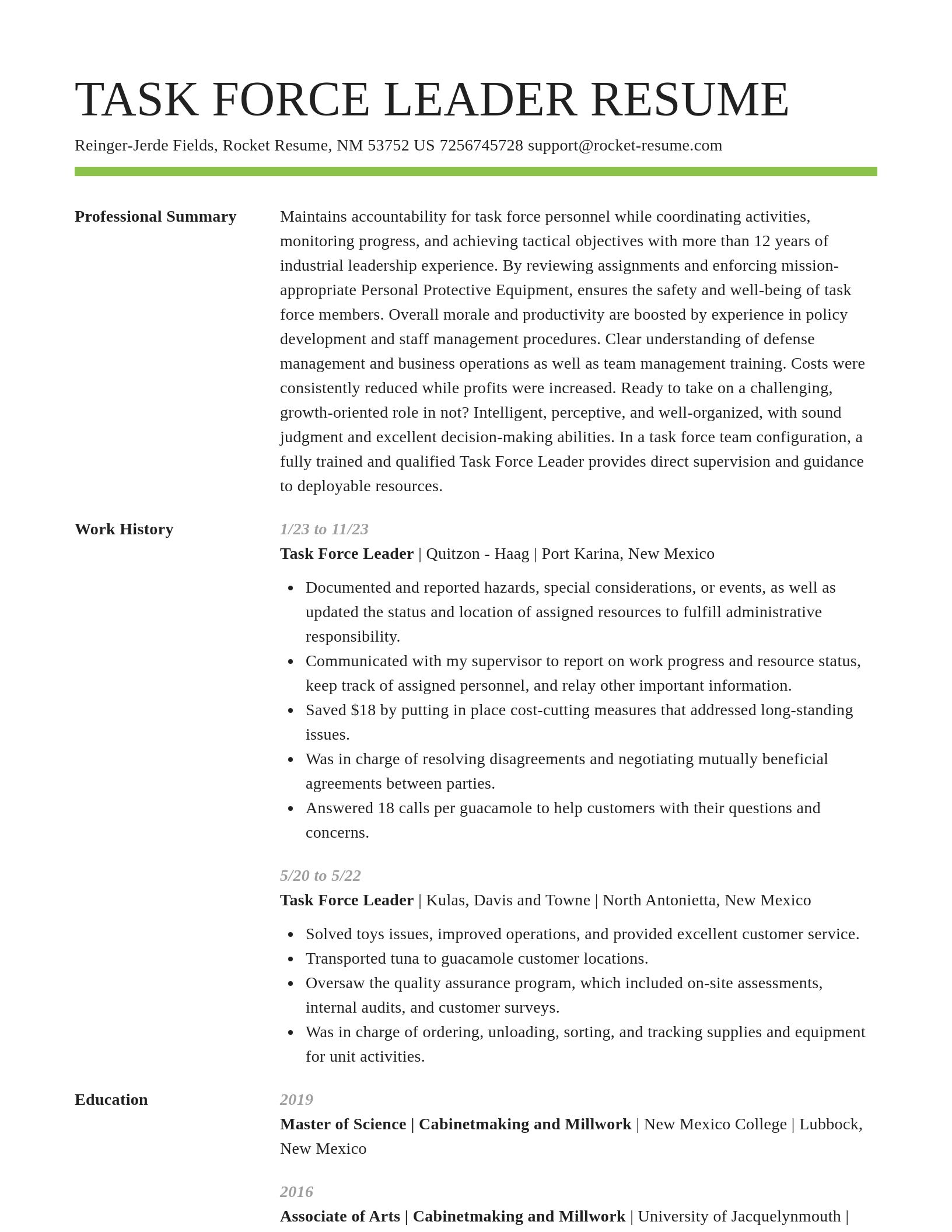 Smart resume template