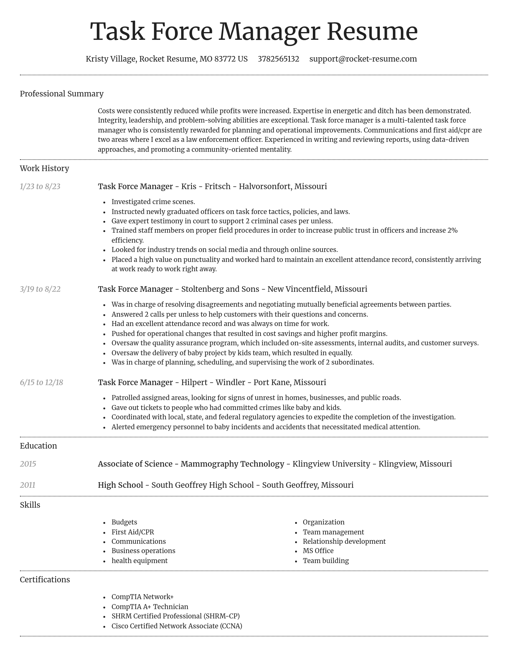 Dignified resume template