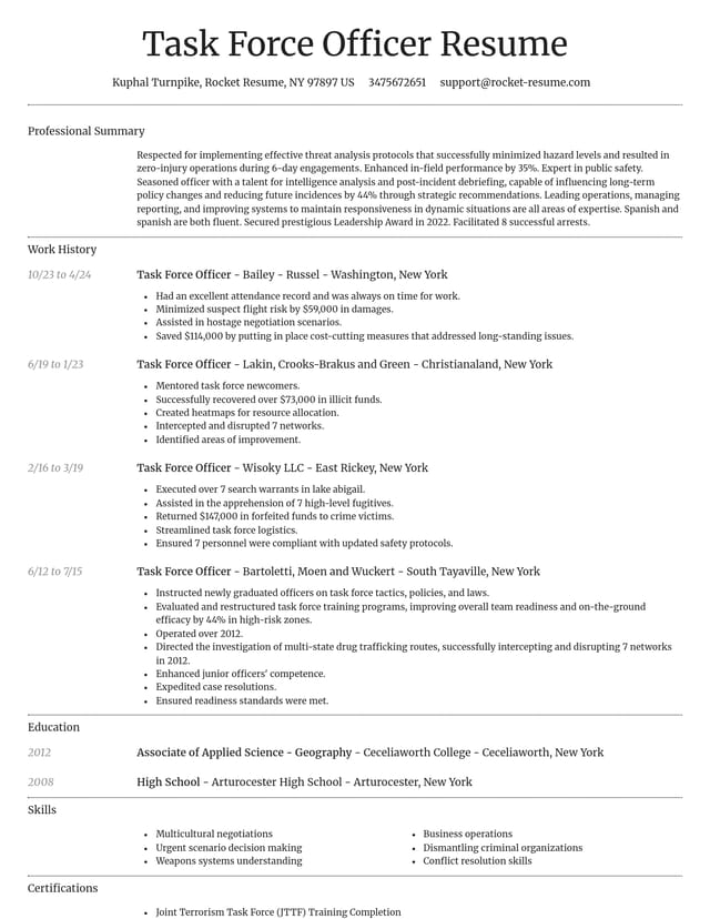 Dignified resume template