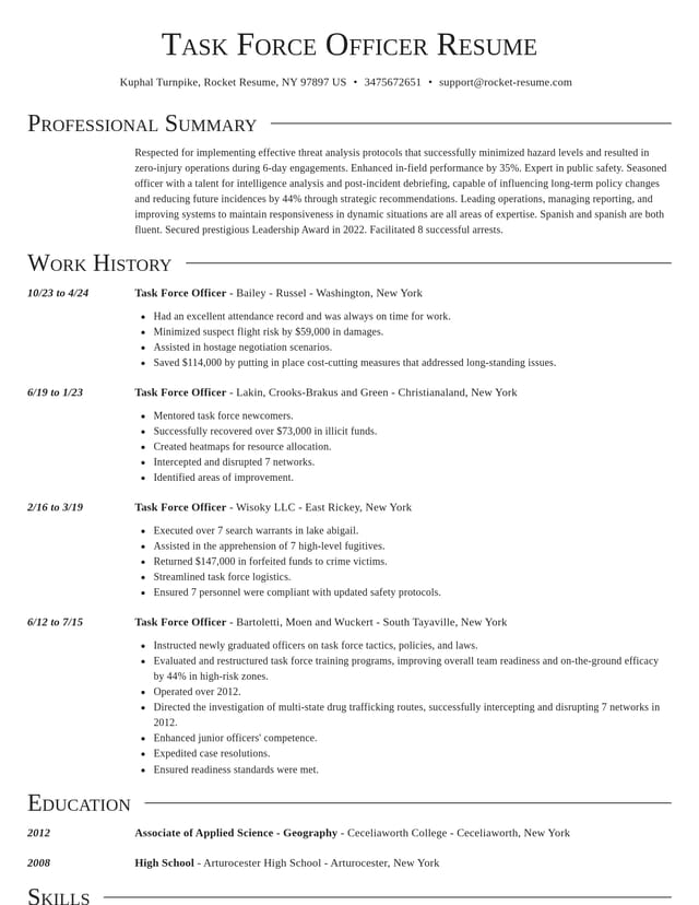 Director resume template