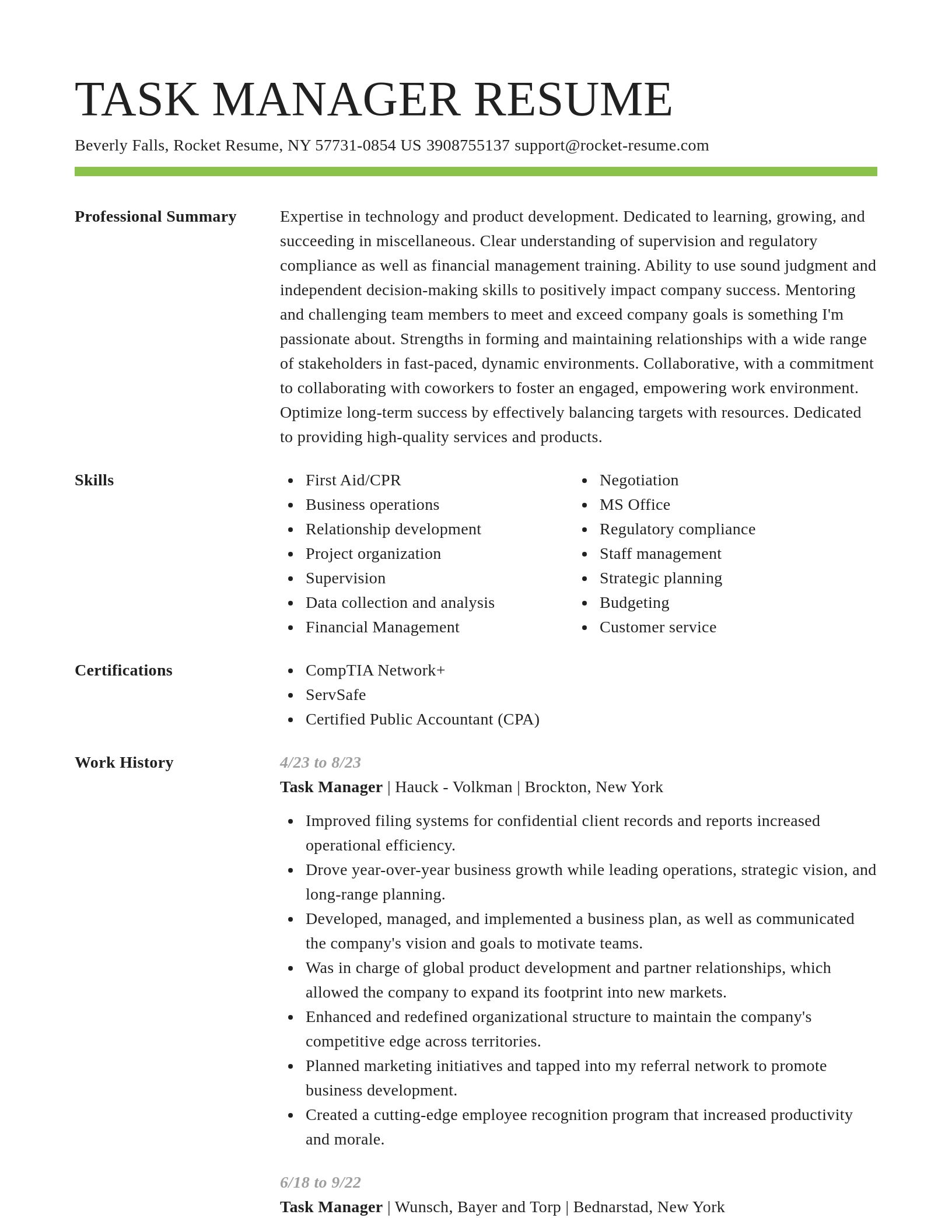 Smart resume template