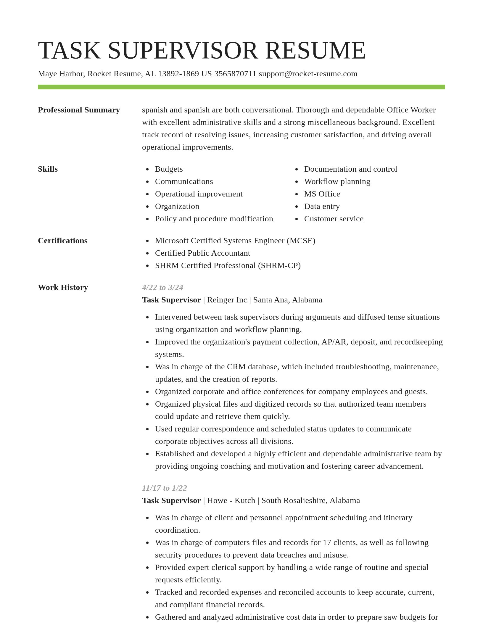 Smart resume template