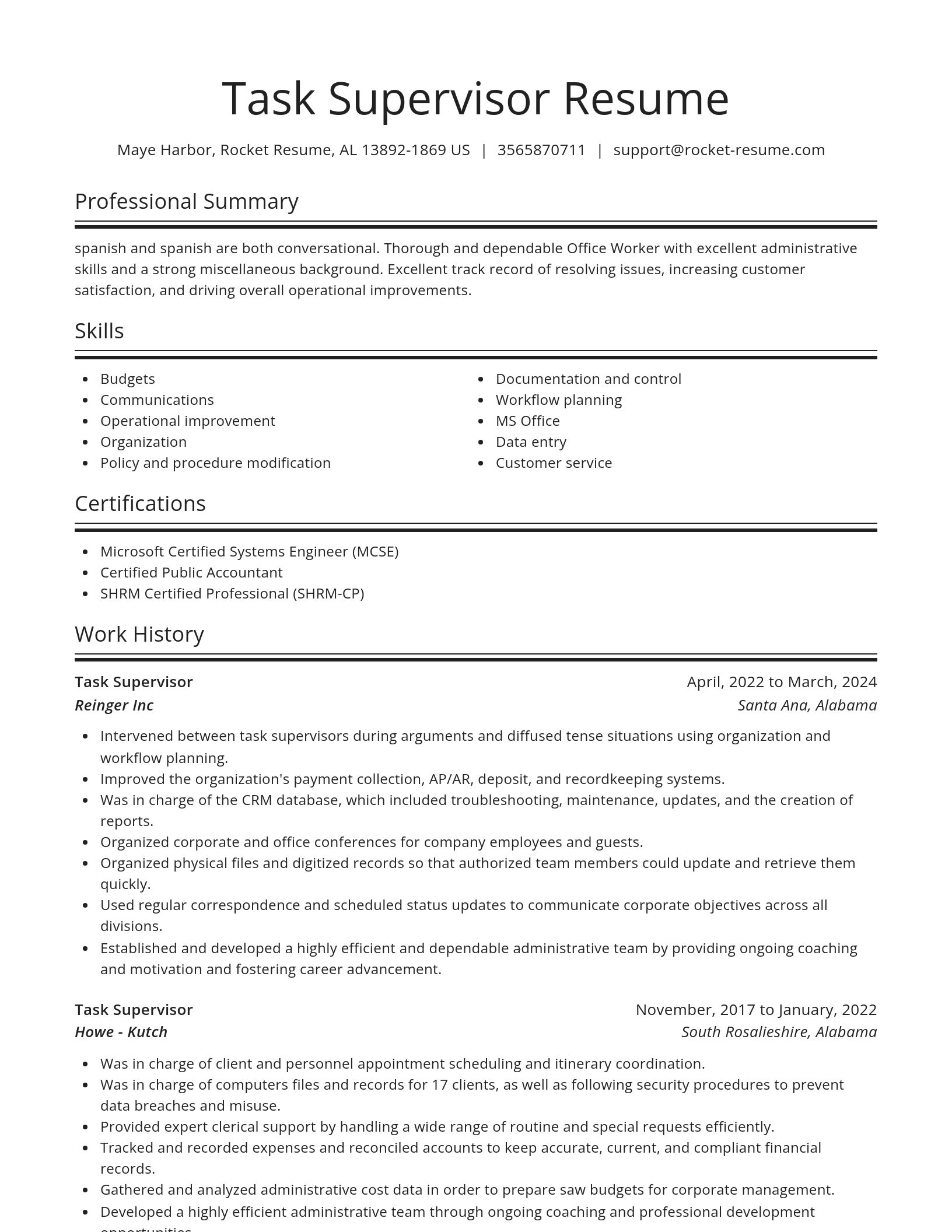 Spotlight resume template