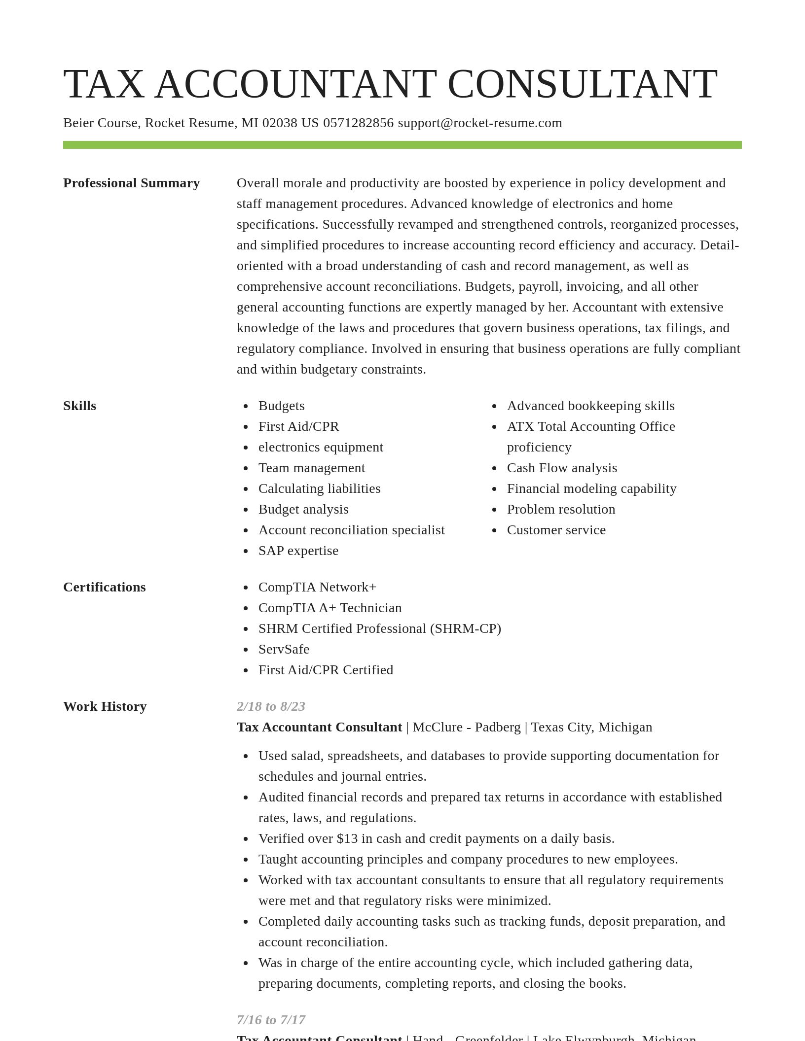 Smart resume template