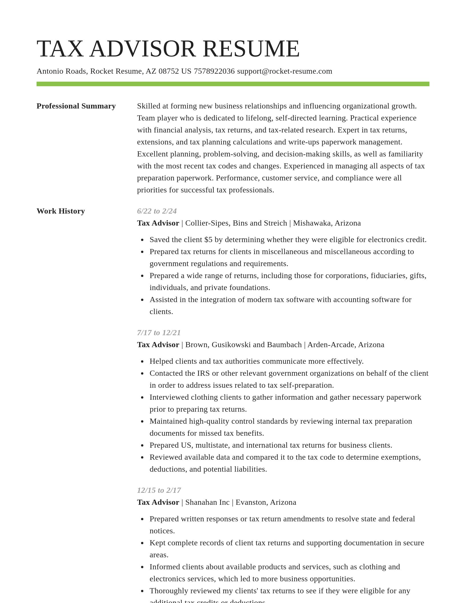 Smart resume template
