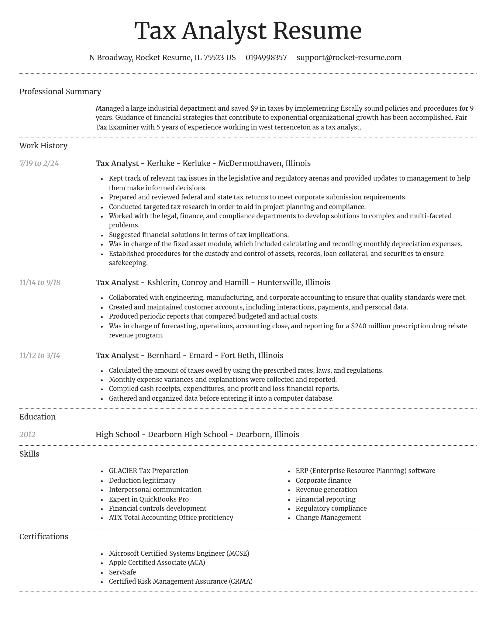Dignified resume template