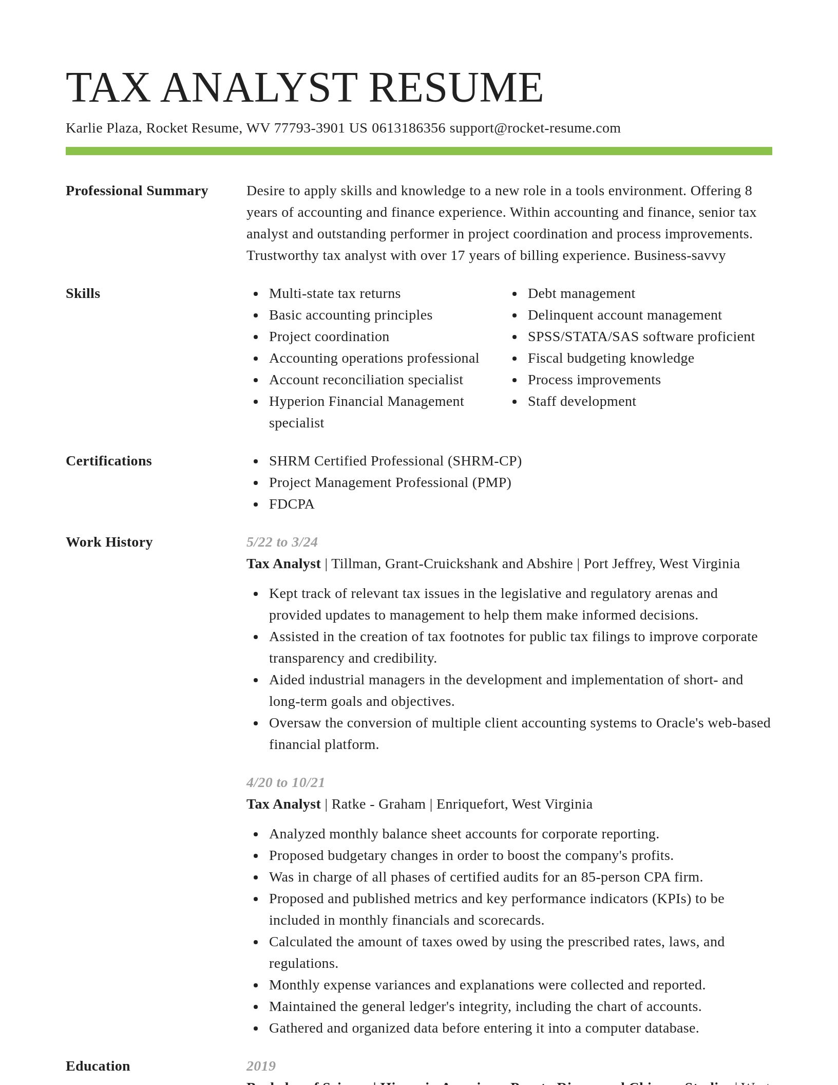 Smart resume template