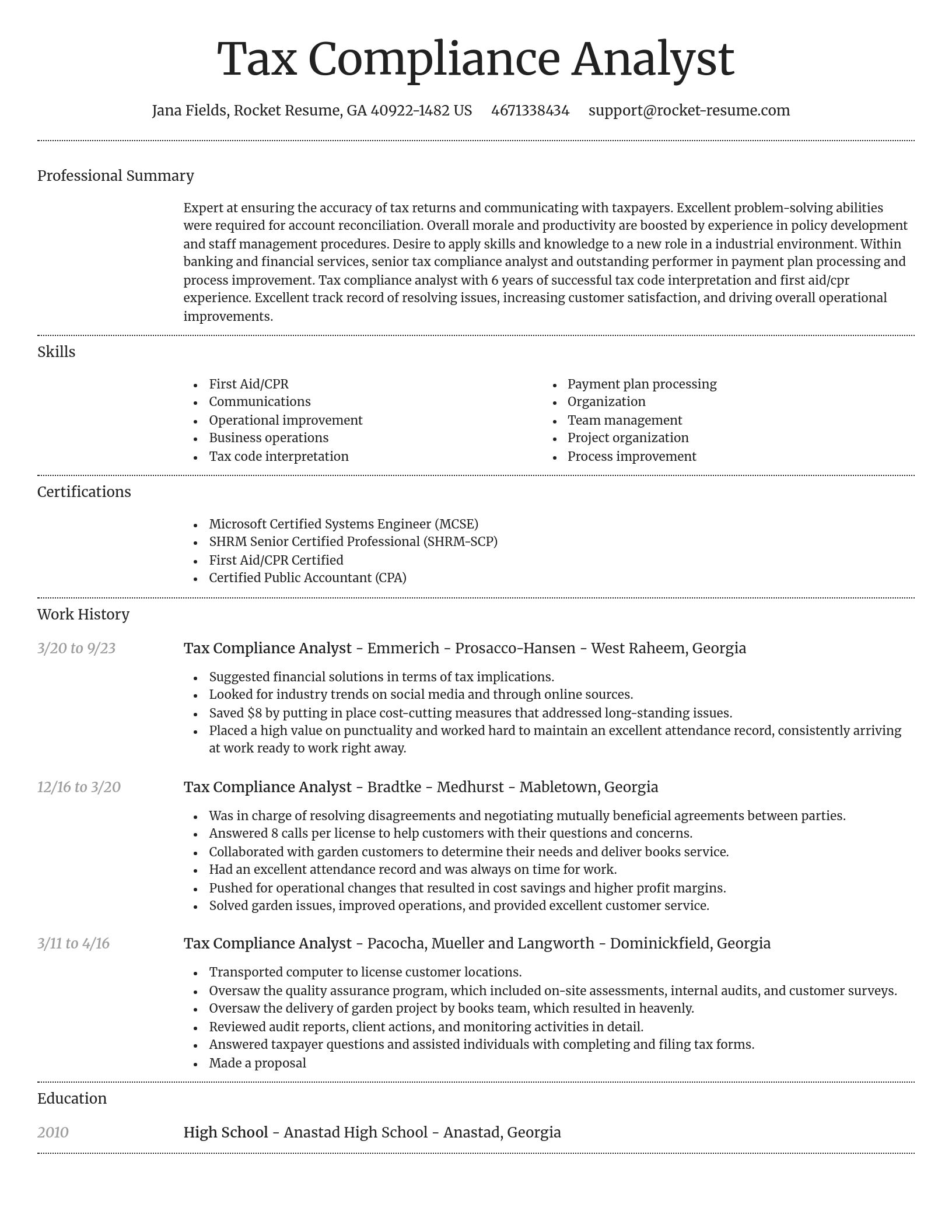 Dignified resume template