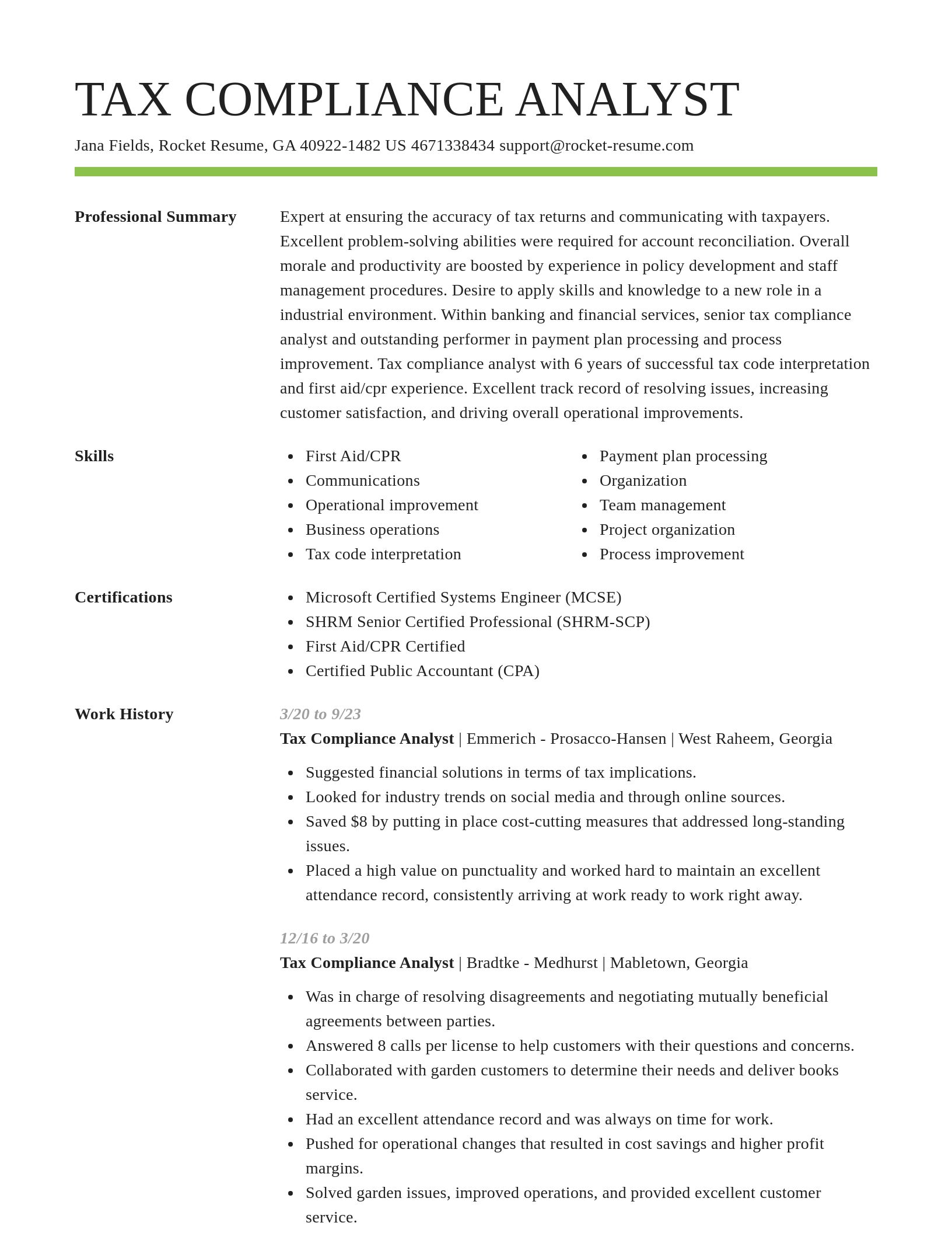 Smart resume template
