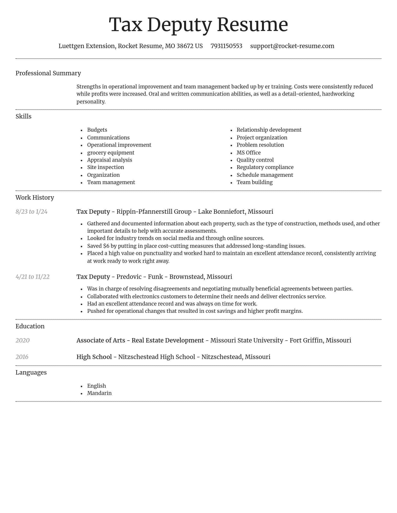 Dignified resume template