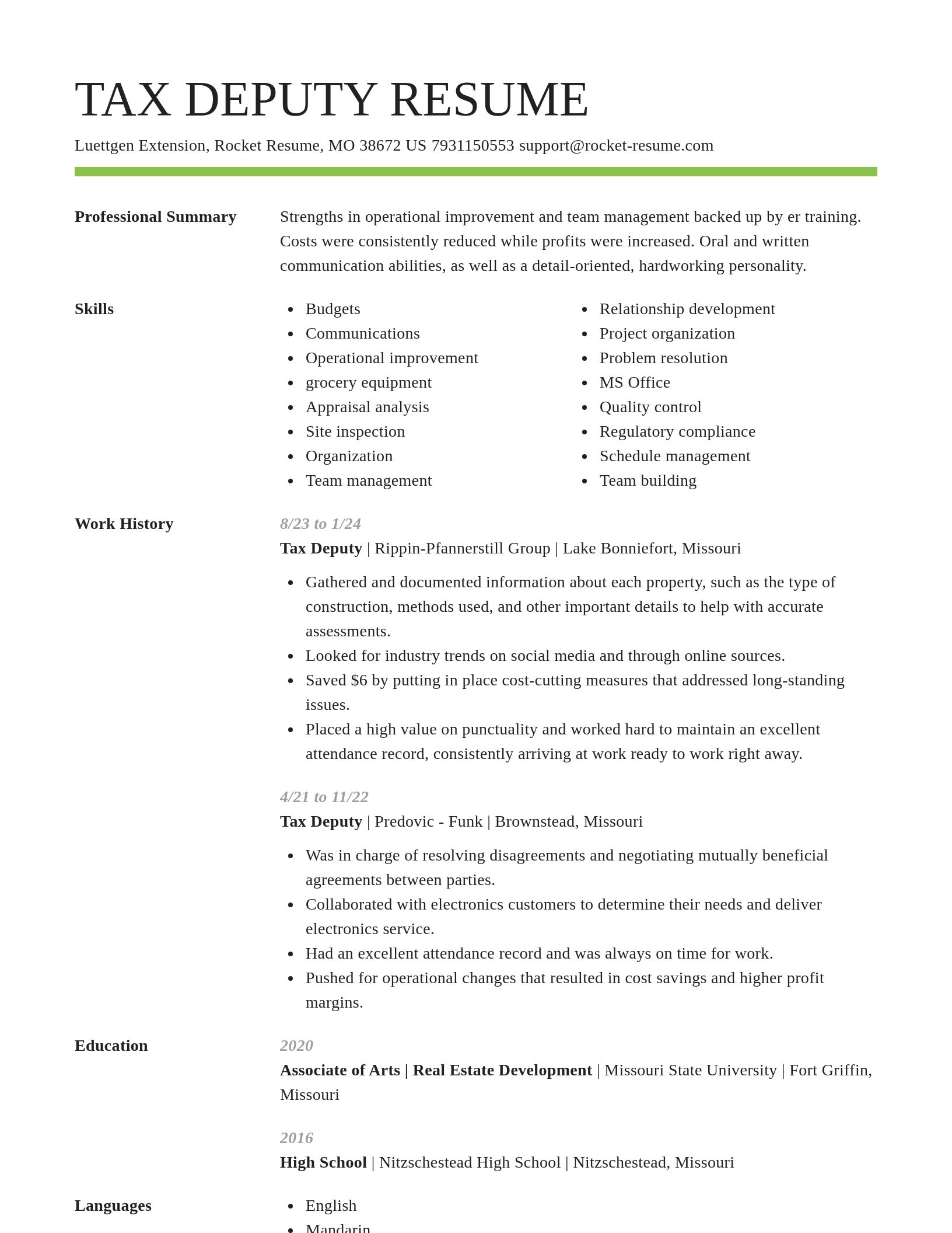 Smart resume template