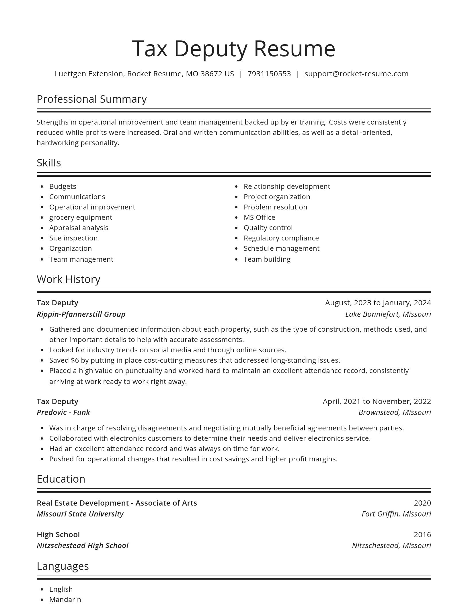 Spotlight resume template