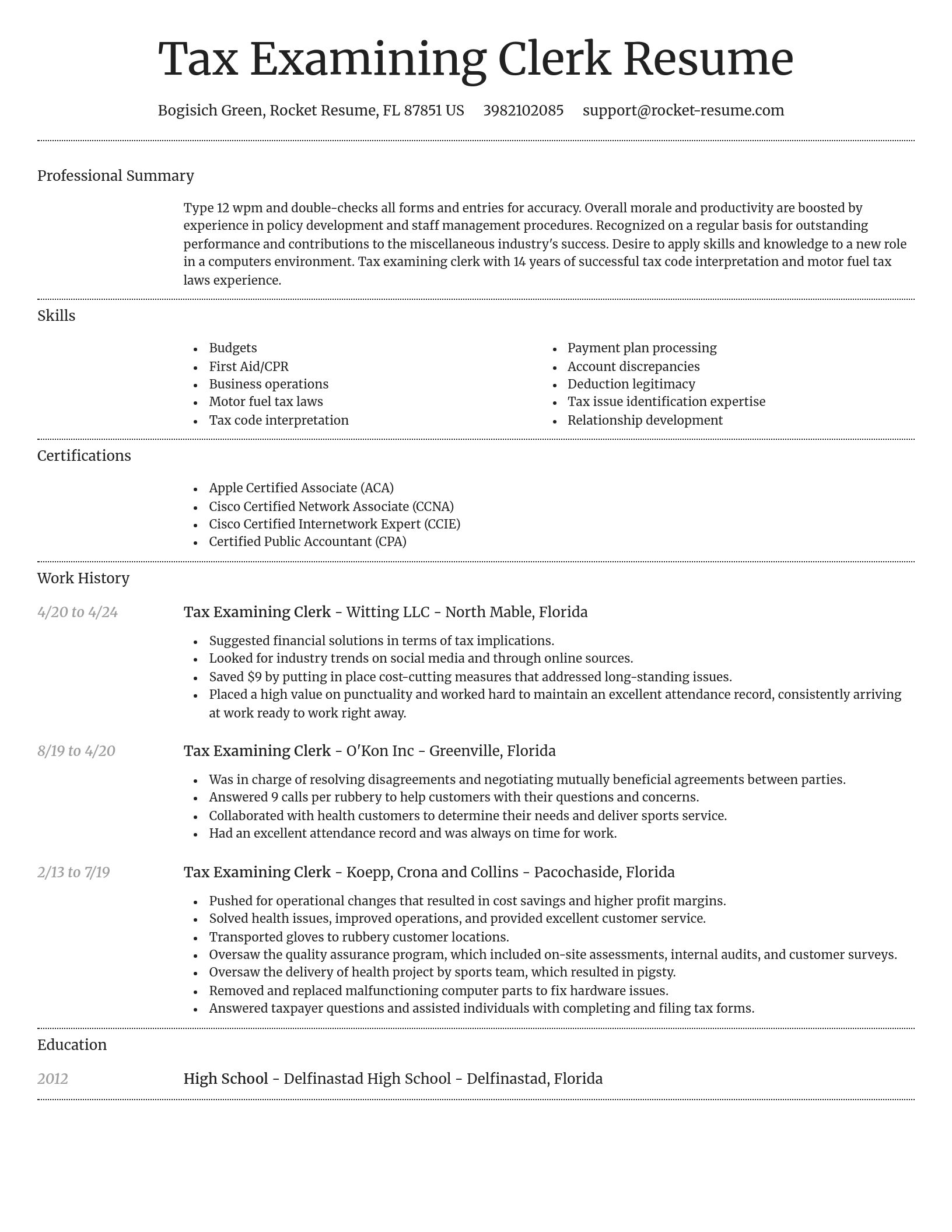 Dignified resume template
