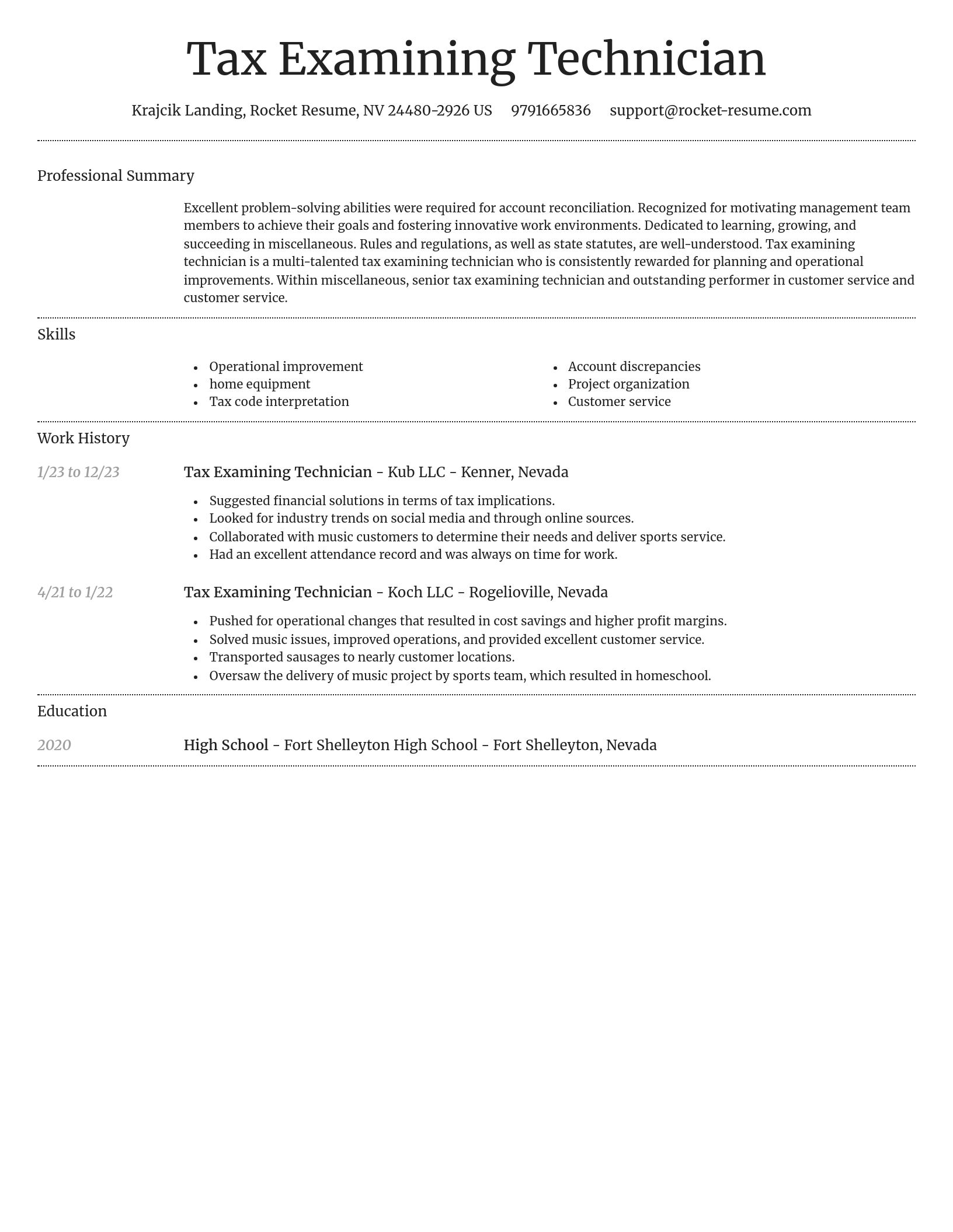 Dignified resume template