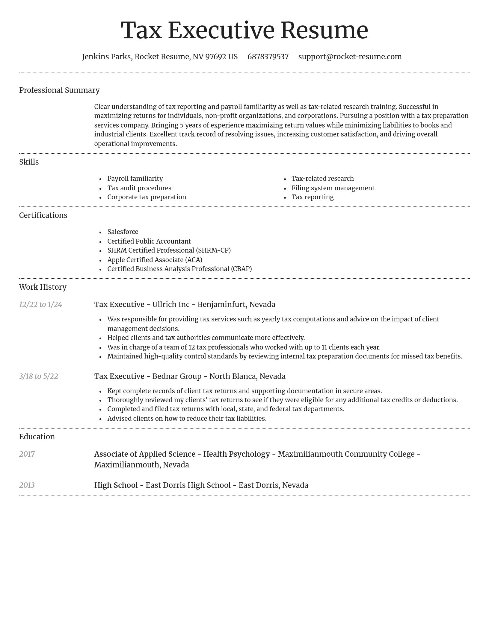 Dignified resume template