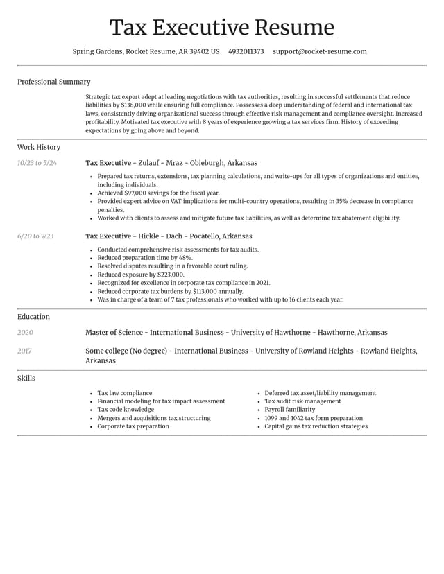 Dignified resume template