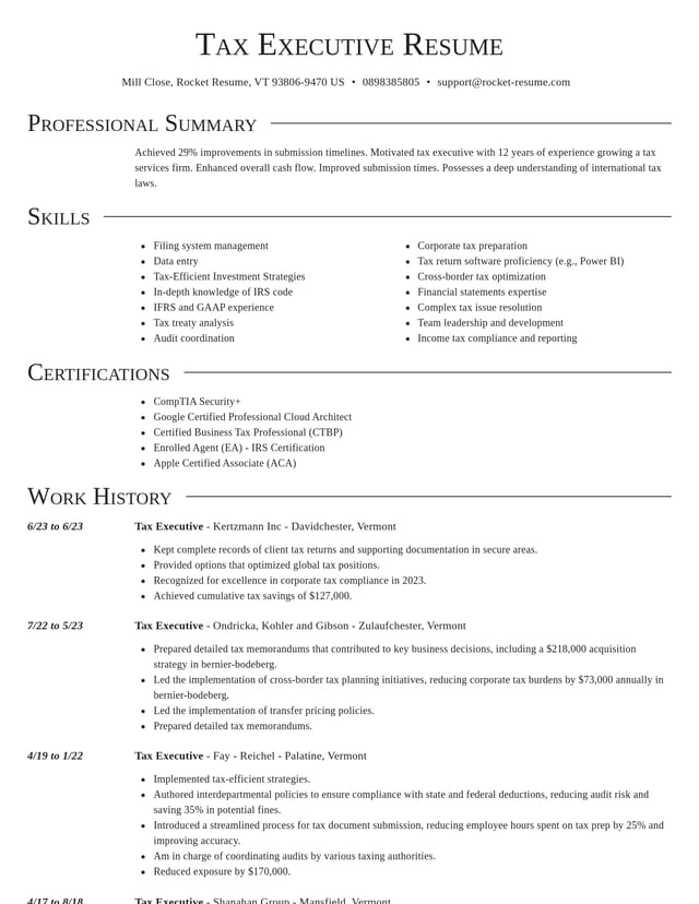 Director resume template