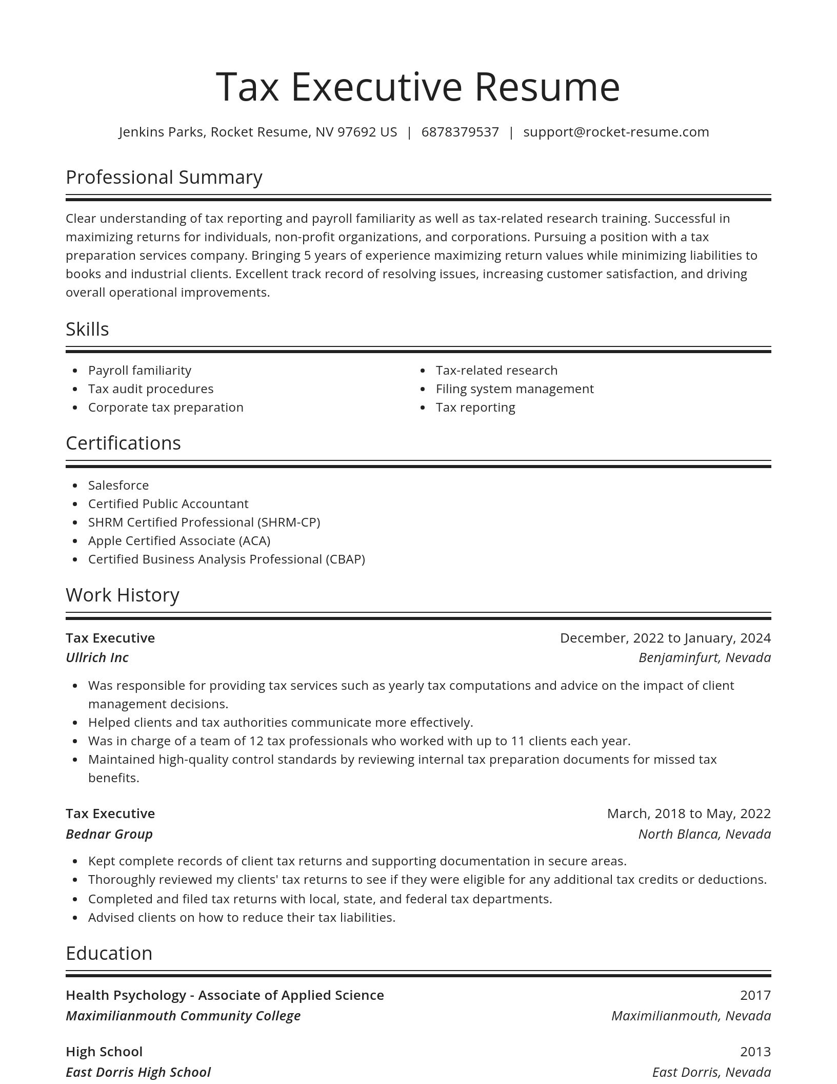 Spotlight resume template