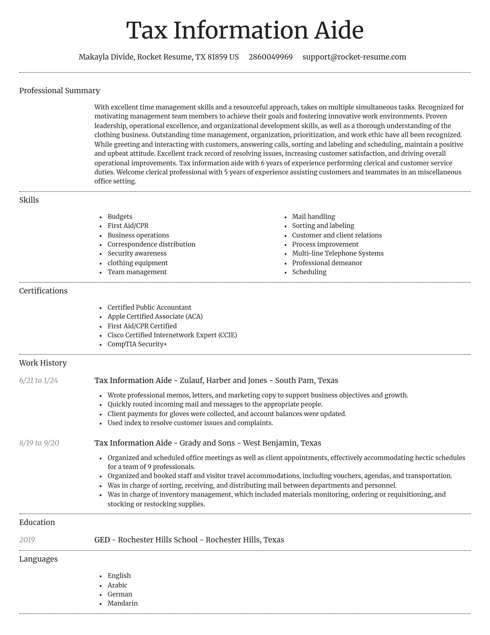 Dignified resume template