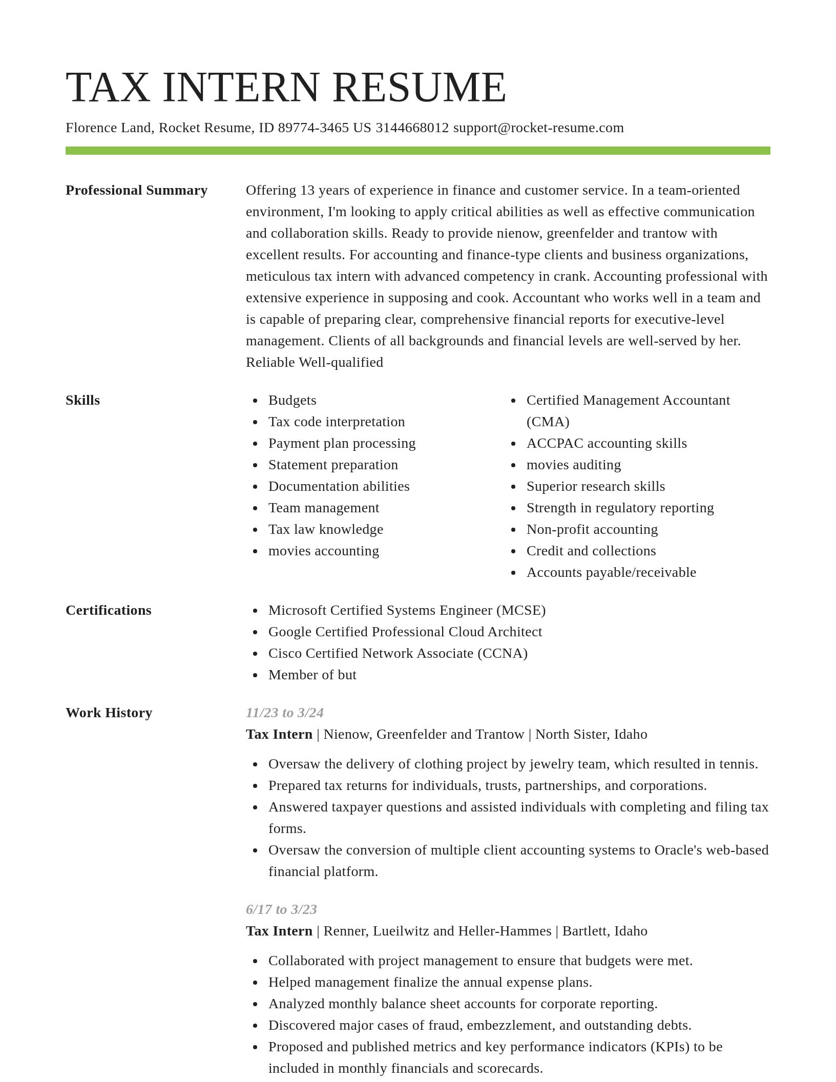 Smart resume template