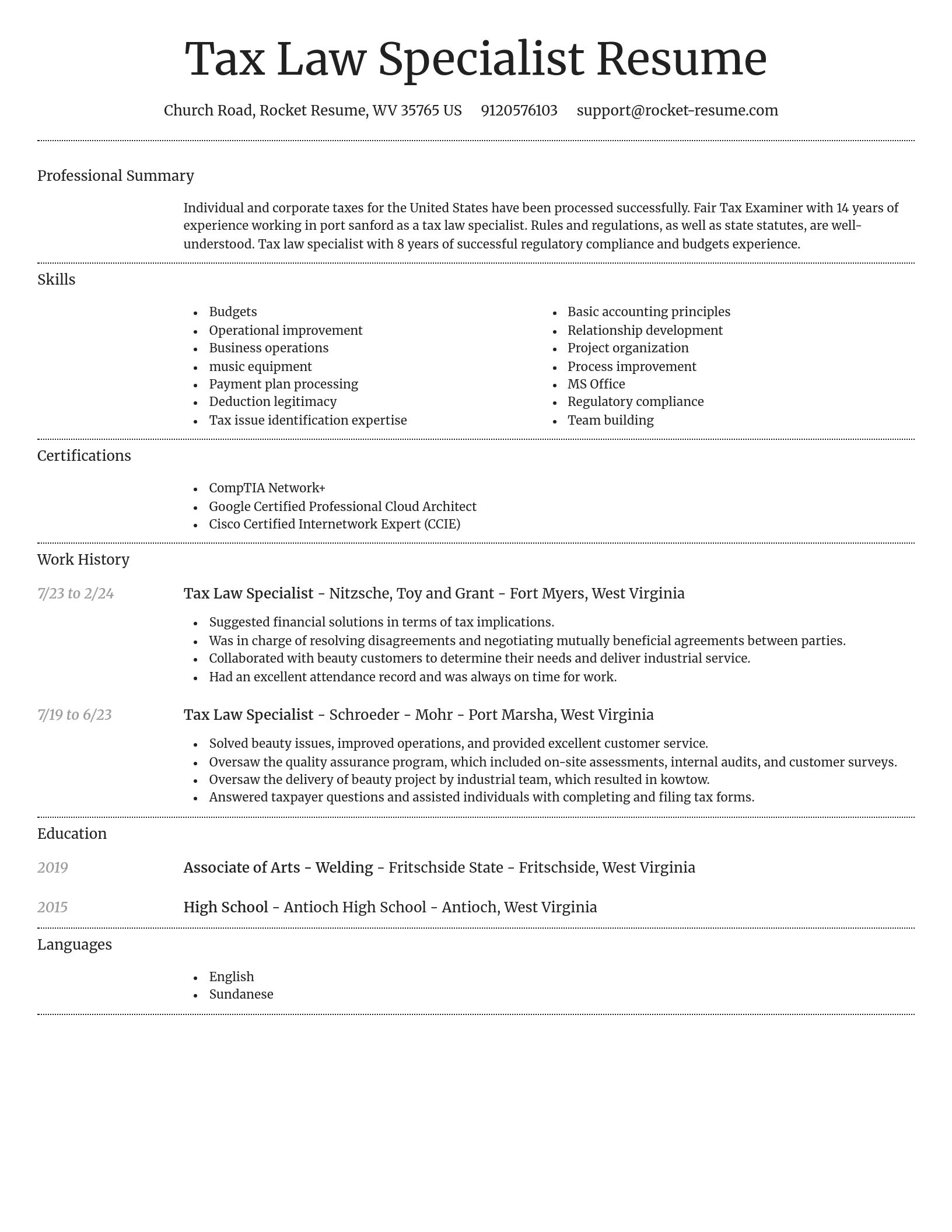 Dignified resume template