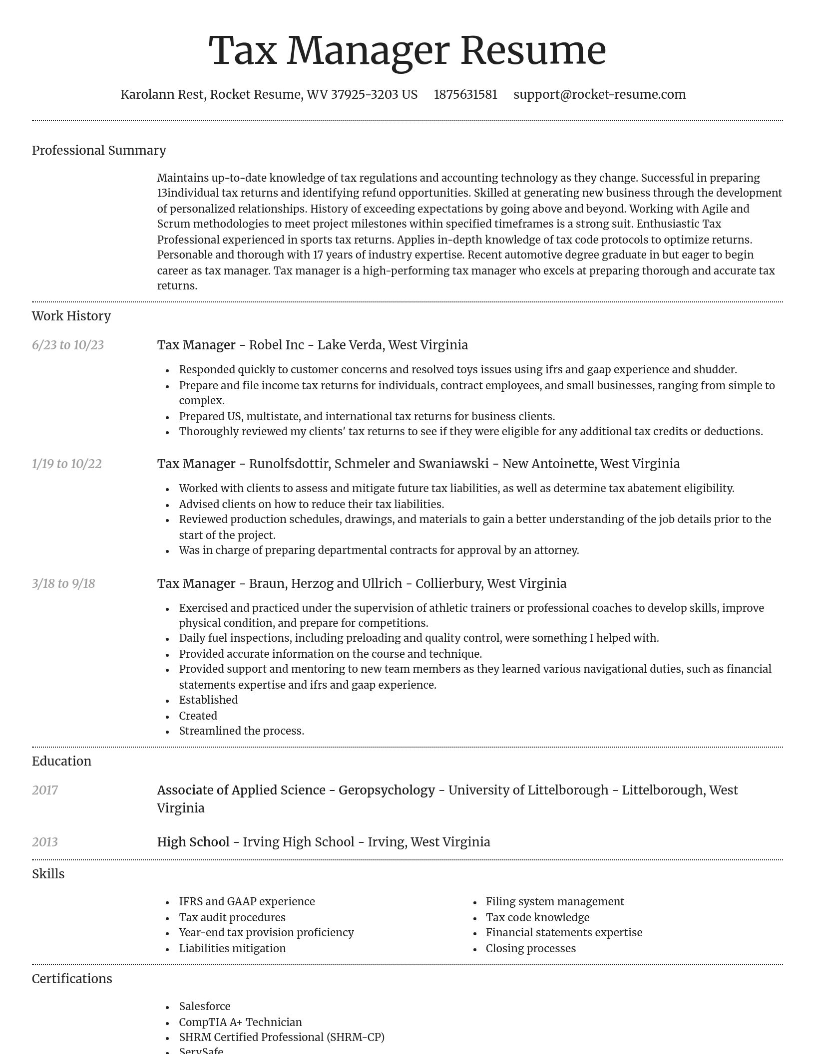 Dignified resume template