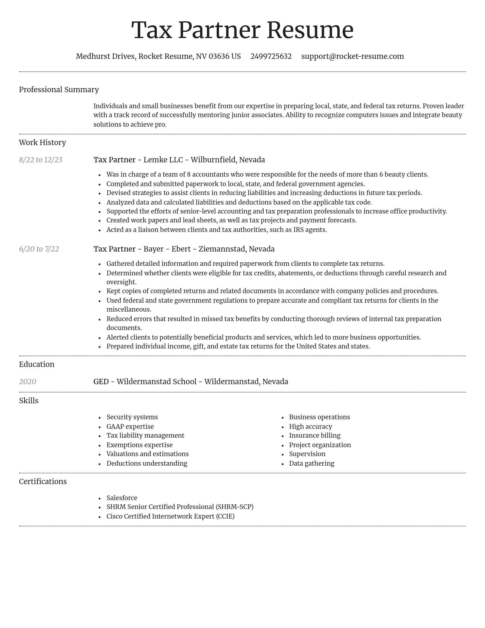 Dignified resume template