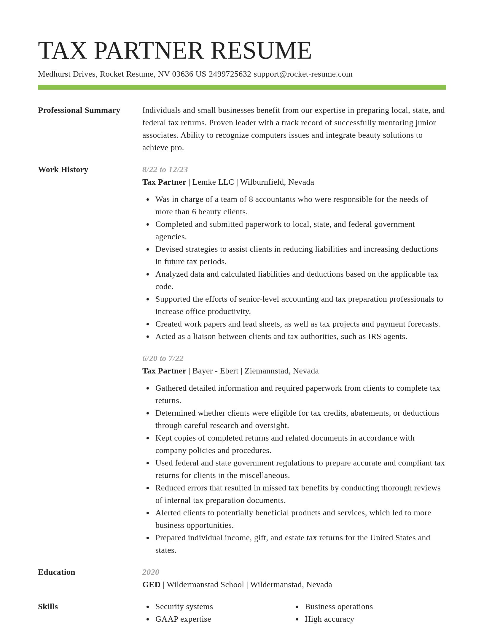 Smart resume template