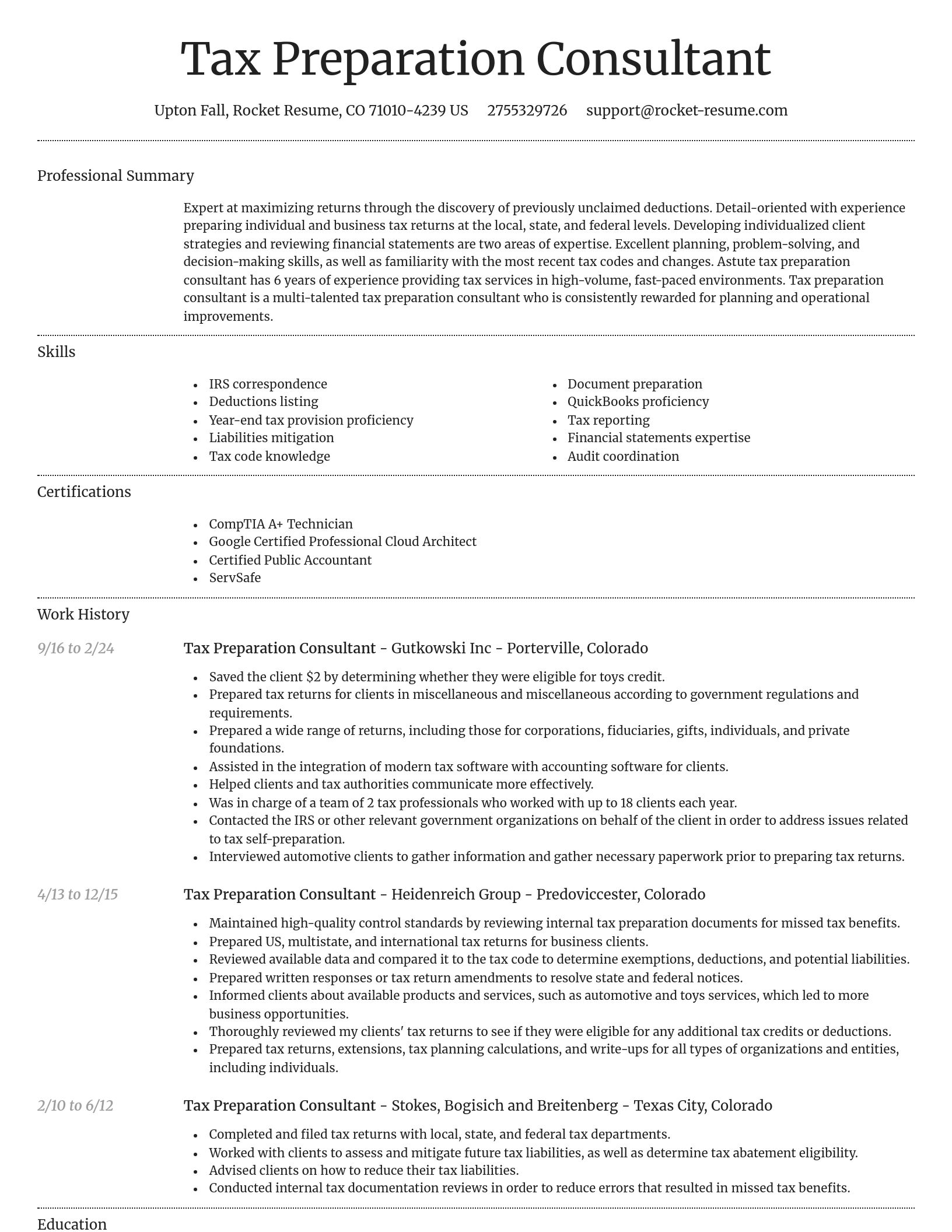 Dignified resume template
