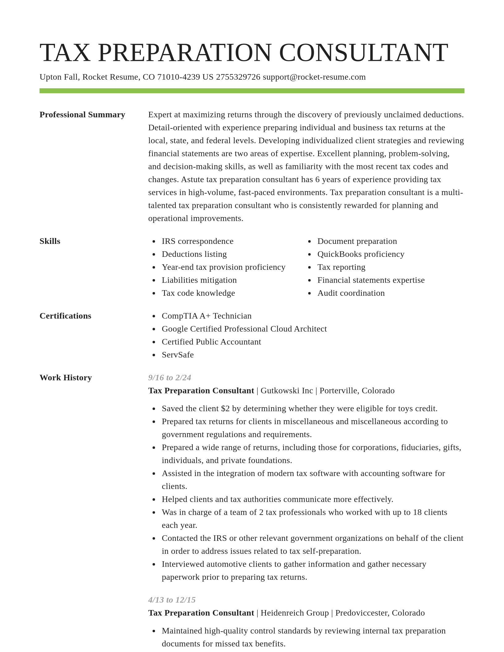 Smart resume template
