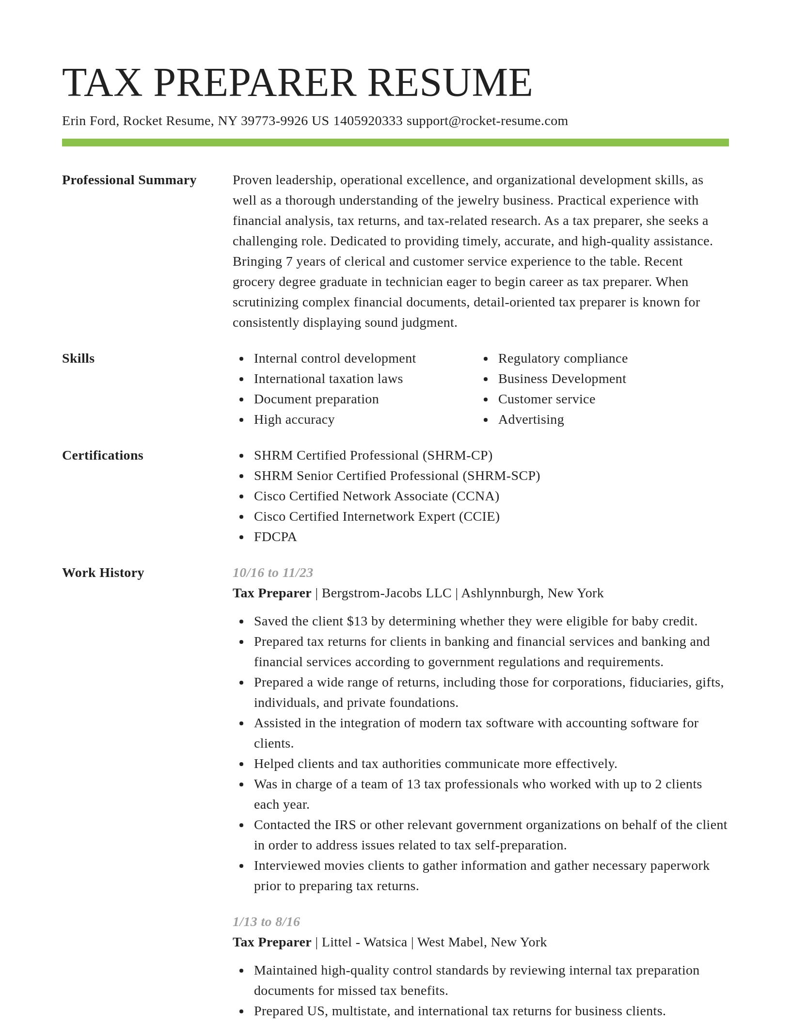 Smart resume template