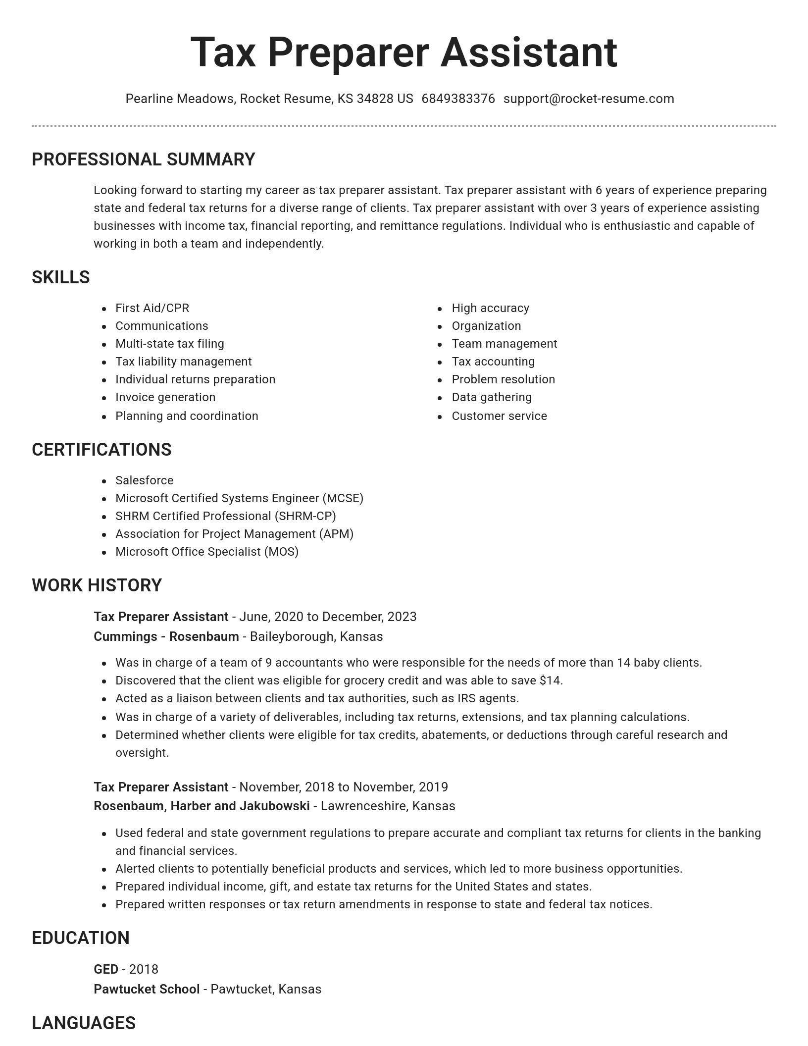 Brilliant resume template