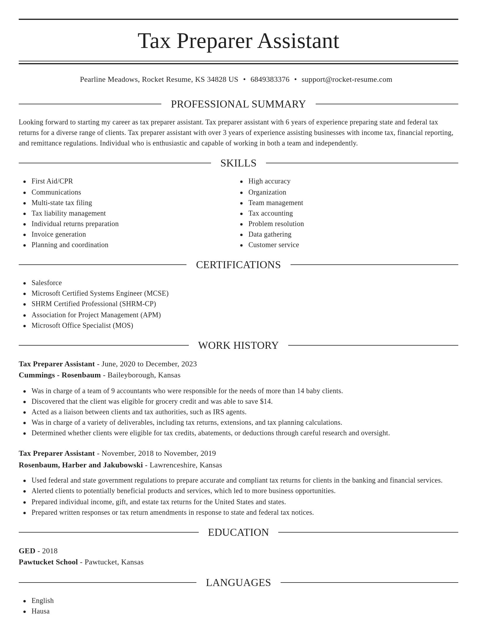Elegant resume template