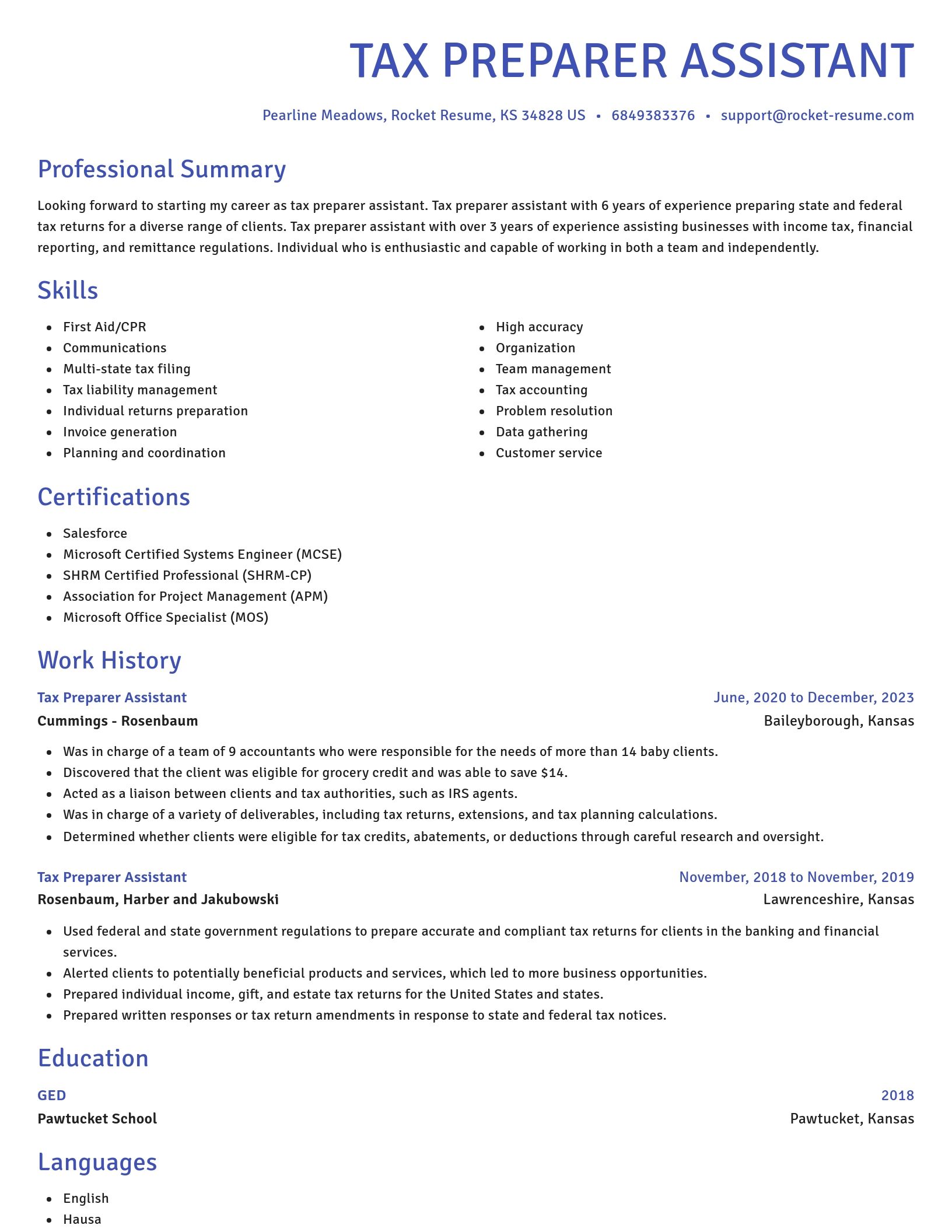 Novel resume template